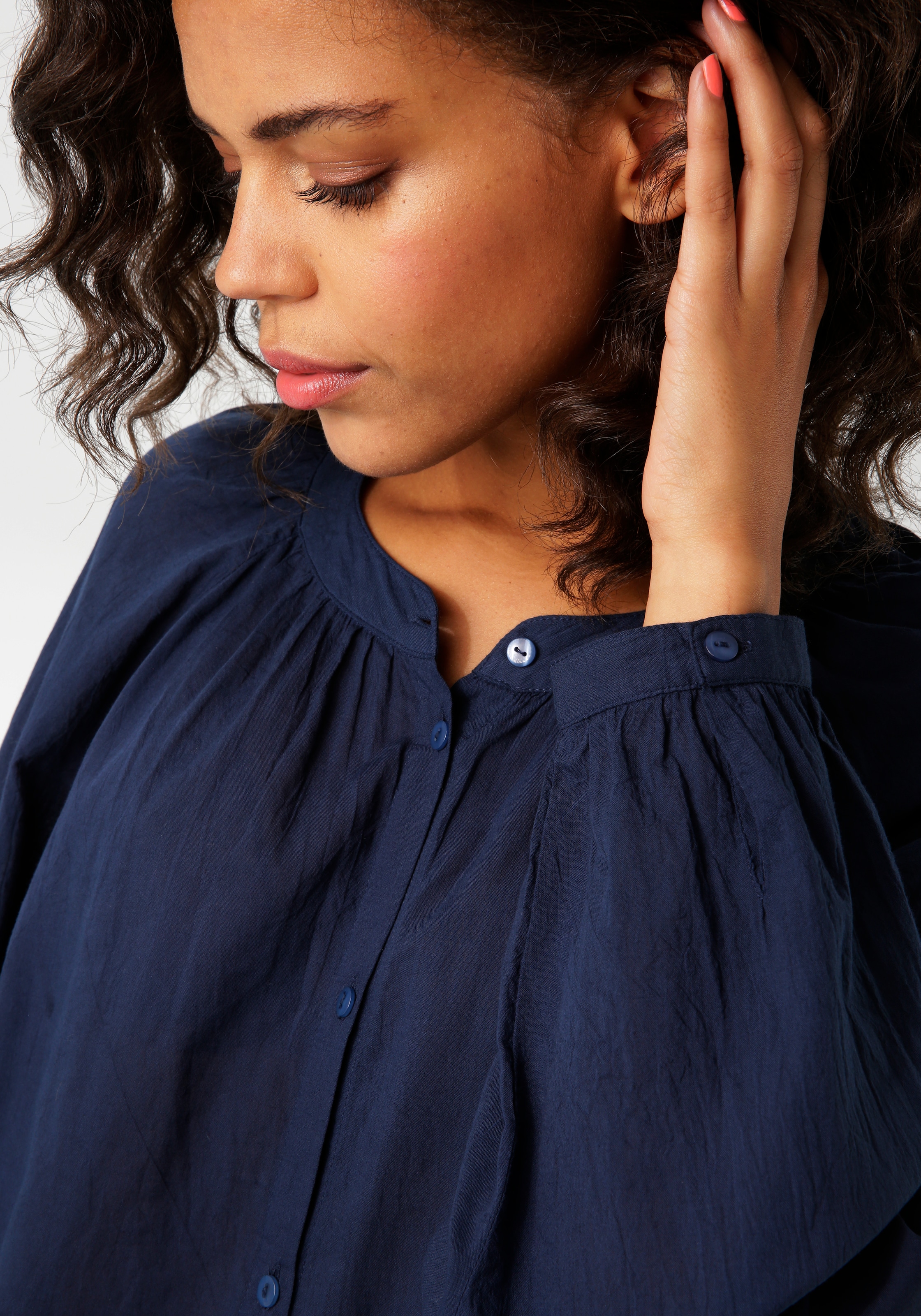 Aniston CASUAL Langarmbluse aus strukturierter Baumwolle