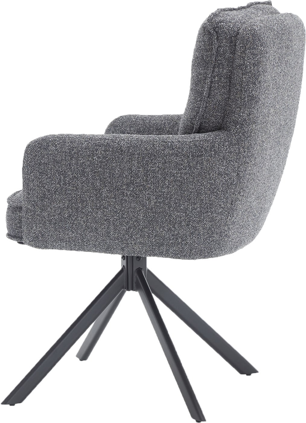 SalesFever Esszimmerstuhl »Austin - Armlehnstuhl mit hochwertiger Taschenfederkern-Polsterung« () 1 Stk.Esszimmersessel: 360° Drehfunktion mit stilvollem Metallfuss