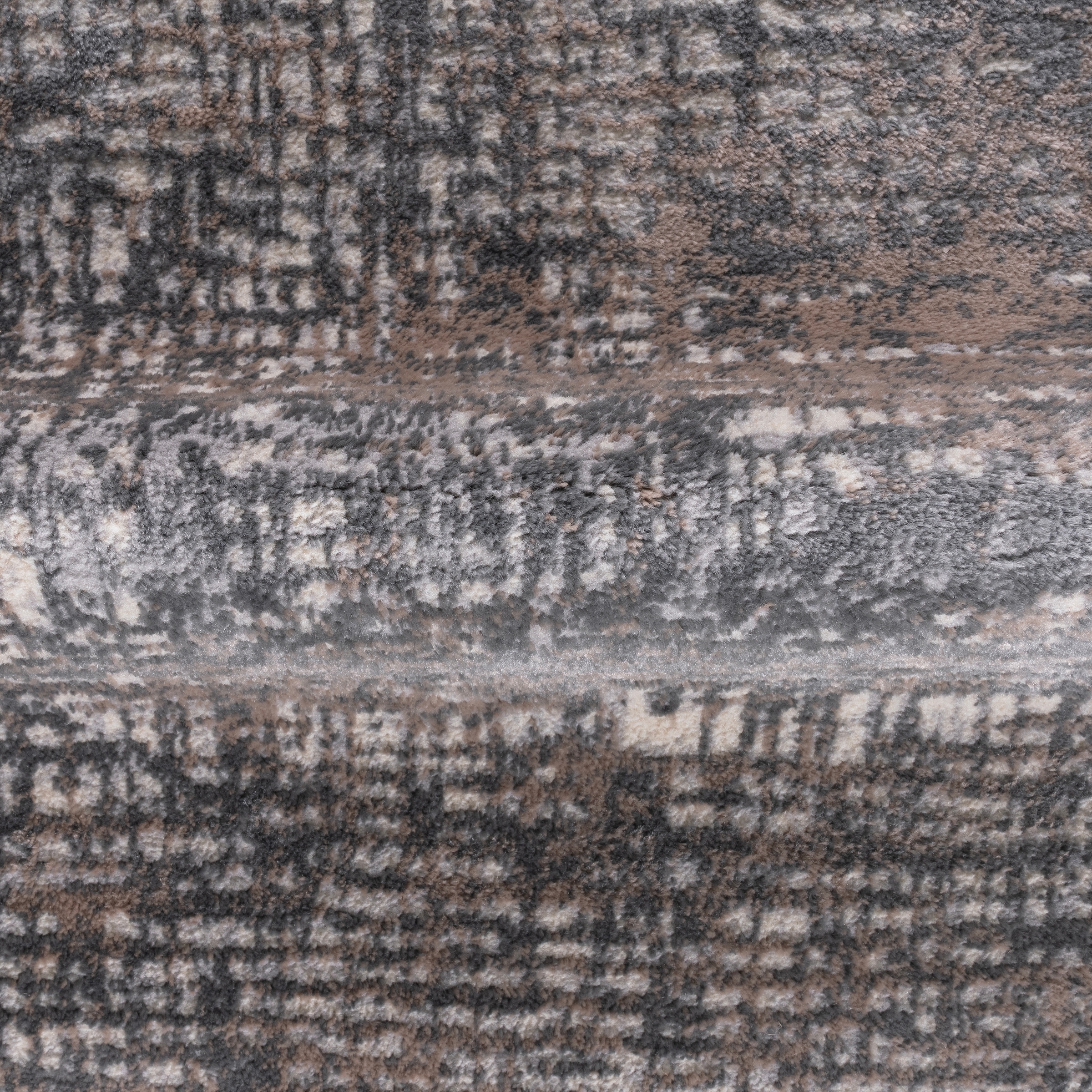 GOODproduct Tapis »Ariano, dezenter Glanz mit Hoch-Tief-Struktur« Rond 12 mm Höhe Vintage Design, Schrumpf Carving-Effekt, Wohnzimmer, Schlafzimmer