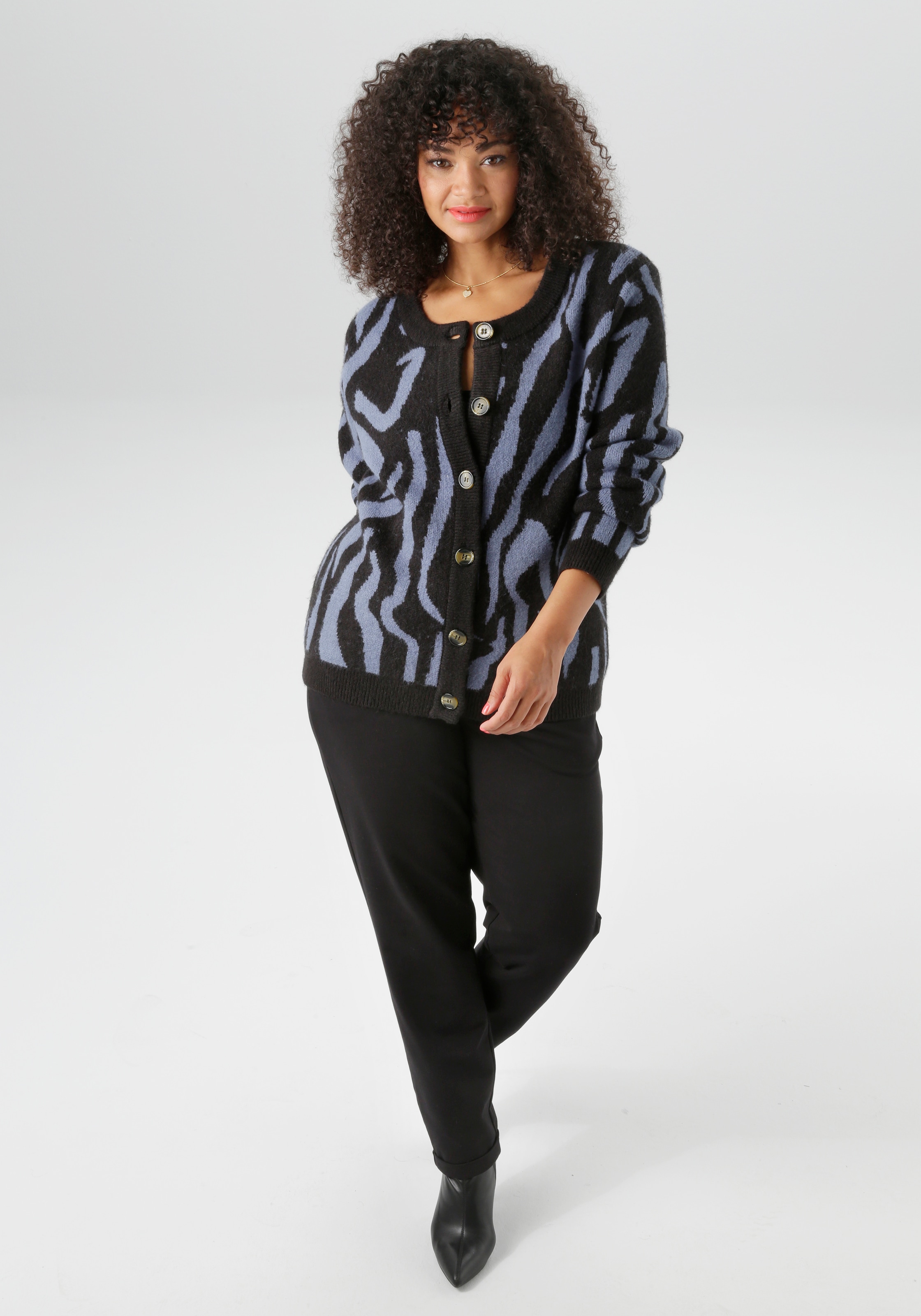 Aniston PLUS Veste en tricot mit auffälligen Strickmuster - NEUE KOLLEKTION