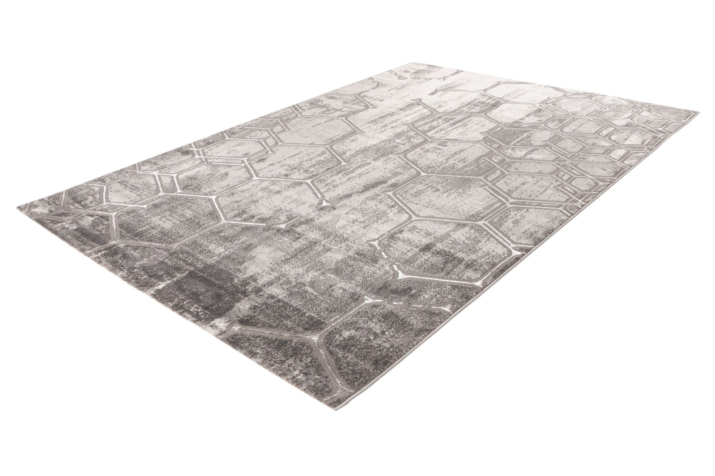 Kayoom Tapis »Mineral 525« Rectangulaire 12 mm Höhe Kurzflor, Hoch Tief Struktur, Wohnzimmer