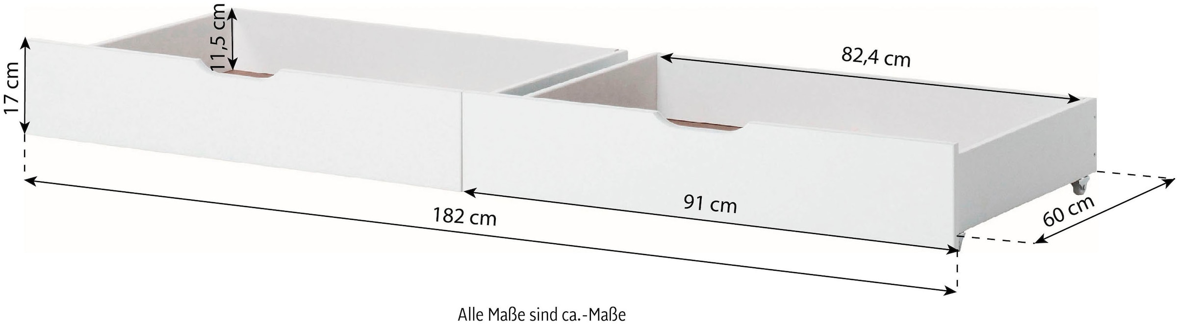 Hoppekids Schubkasten »ECO Dream« auf Rollen für Kinderbett 2 St, 2 Grössen