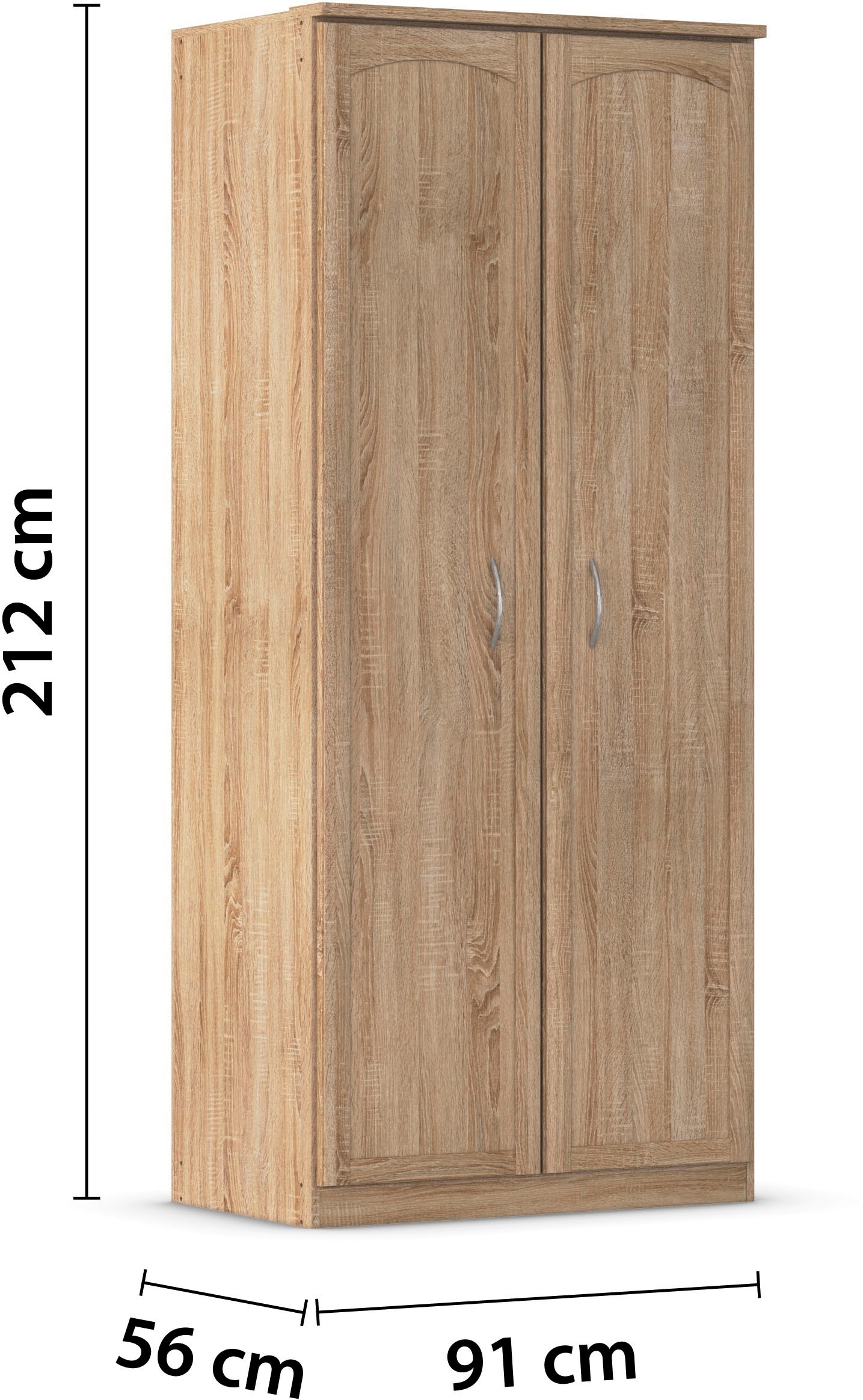 rauch Armoires à vêtements »Schrank Garderobe Garderobenschrank Putzschrank Wäscheschrank TORRENT« Breiten 91/136/181 cm, Höhe 210 cm,  optional Aussenschubladen und Spiegel, viel Stauraum MADE IN GERMANY