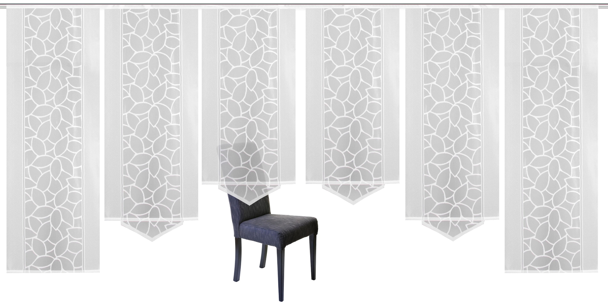 HOME WOHNIDEEN Rideau coulissant »JENNA« Velcro 6 cuis tlg. Schiebevorhang Jacquard Set