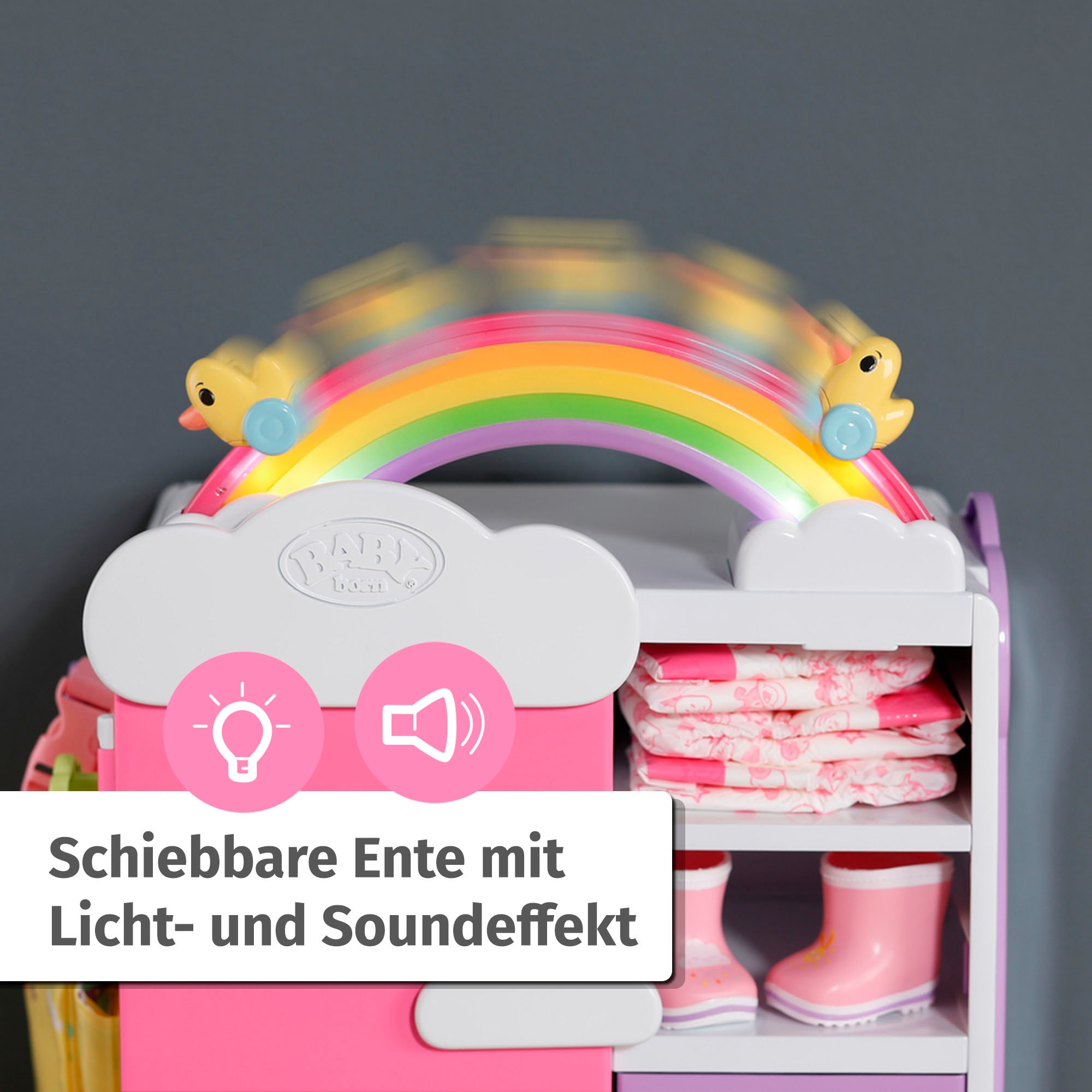 Baby Born Armoire à vêtements de poupée »Regenbogen« mit Licht- und Soundeffekt