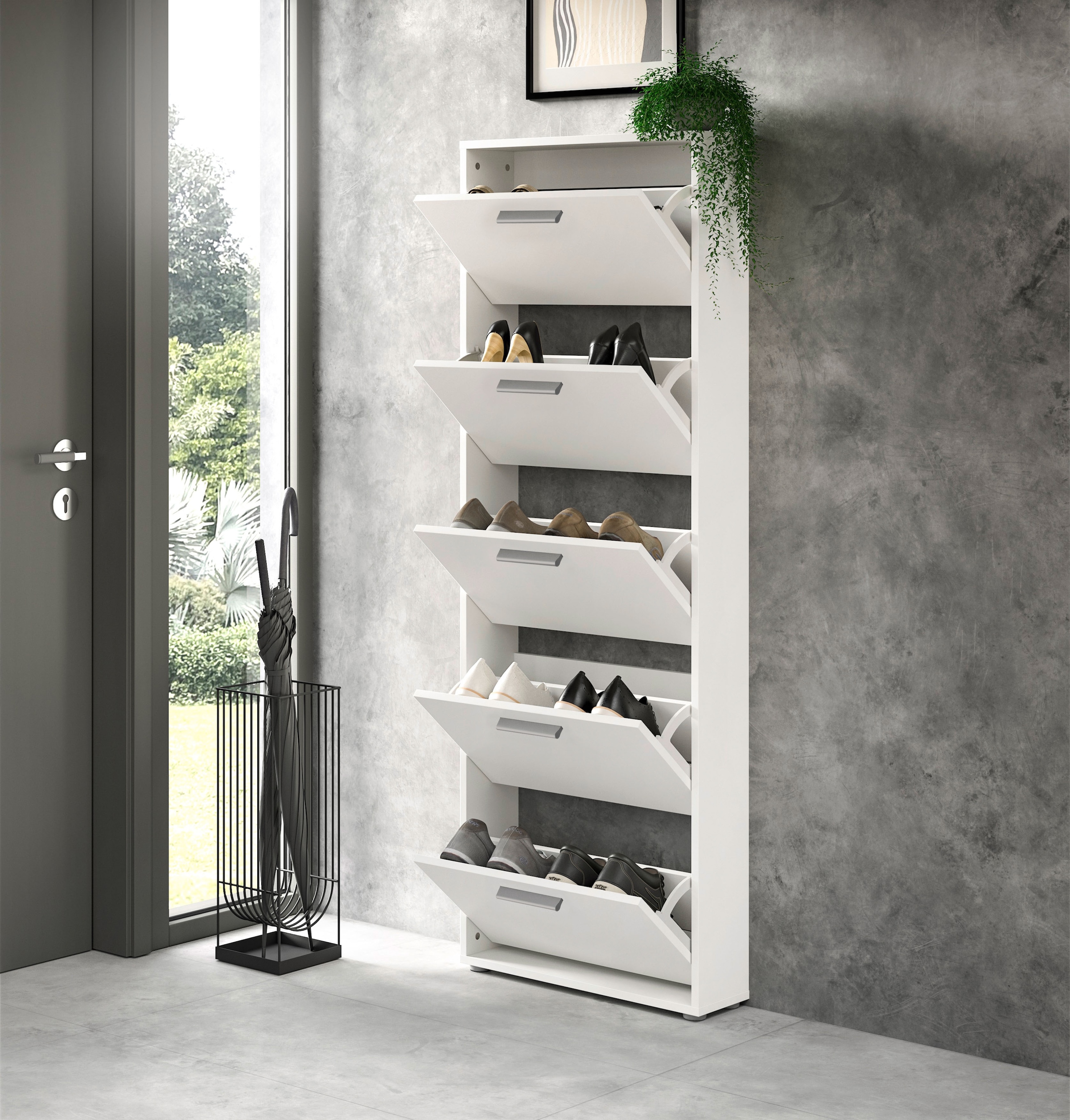 HBZ Schuhkommode »Sam Schuhkipper, Schuhschrank BxHxT 59x169x17 cm« 1 Stk. tlg. mit 5 Klappen