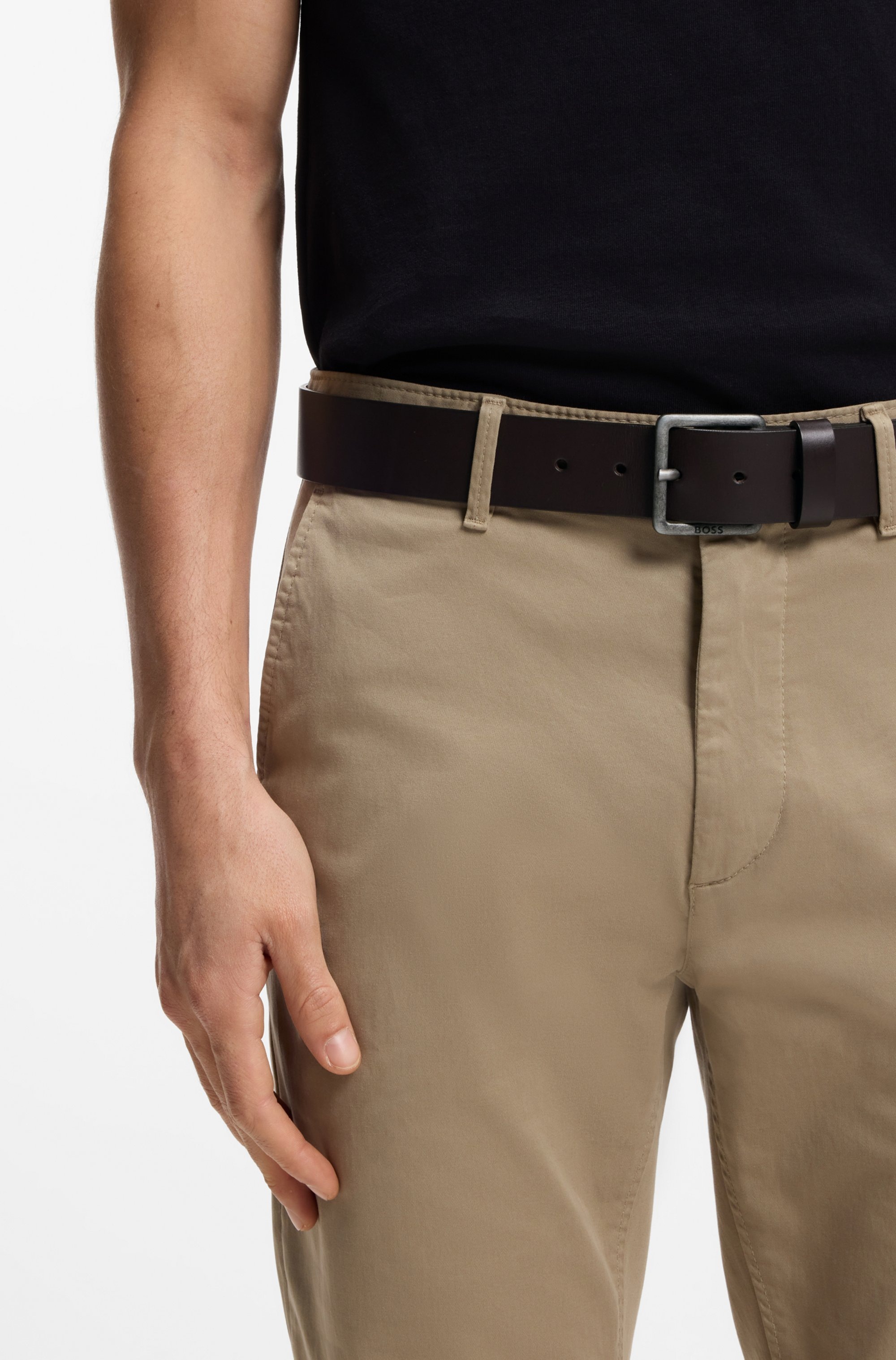 BOSS Ceinture en cuir »Jeeko_Sz40« mit matter Schliesse