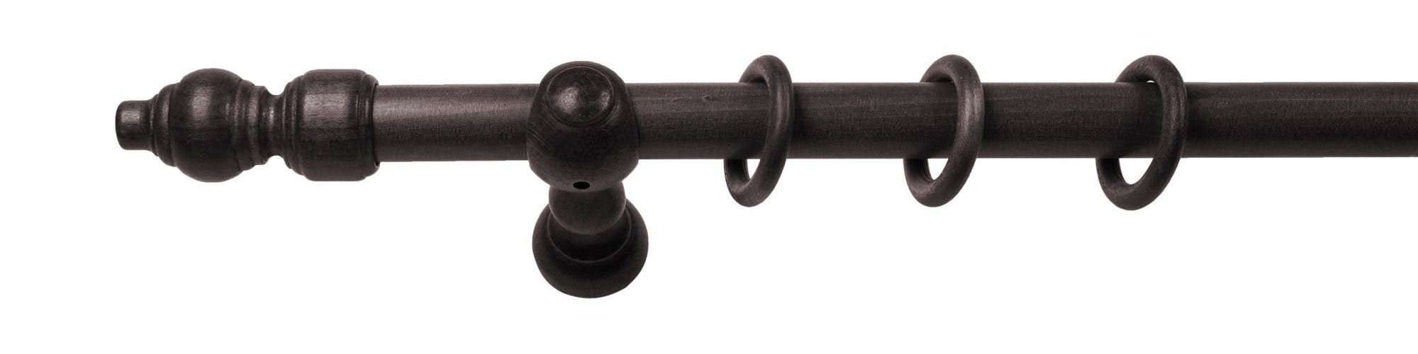 SN DECO GROUP Gardinenstange »Filigrano« 1 läufig-läufig Fixmass 28 mm, Holz, verschiedene Längen und Farben, Komplettset