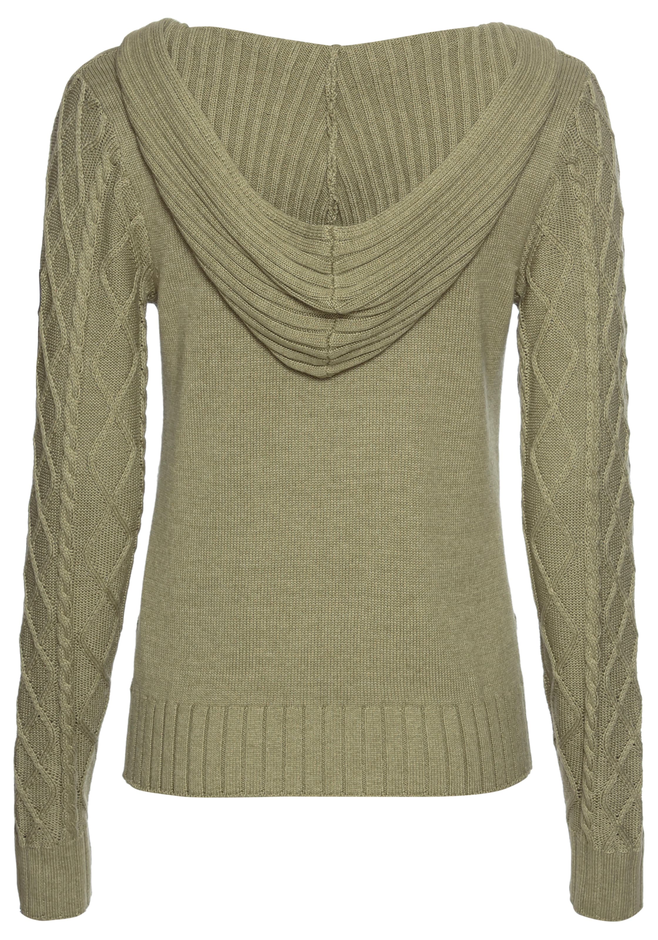 KangaROOS Kapuzenpullover aus Zopfstrick