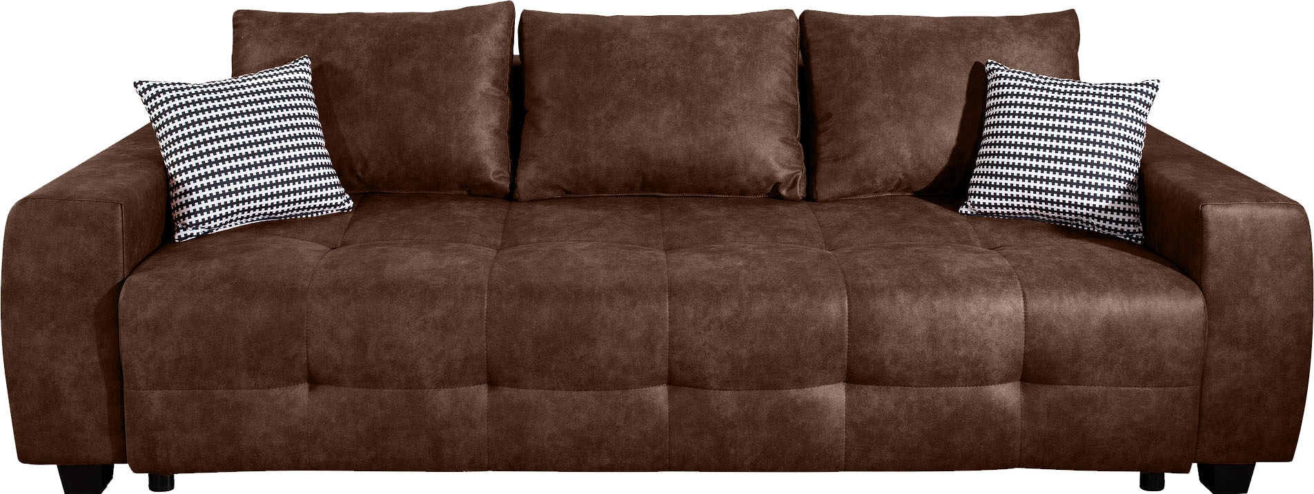 COLLECTION AB Canapé-lit »Bella, B: 241 cm, Liegefl. 142x194 cm« Bettfunktion, Bettkasten & 2 Zierkissen, Federkern