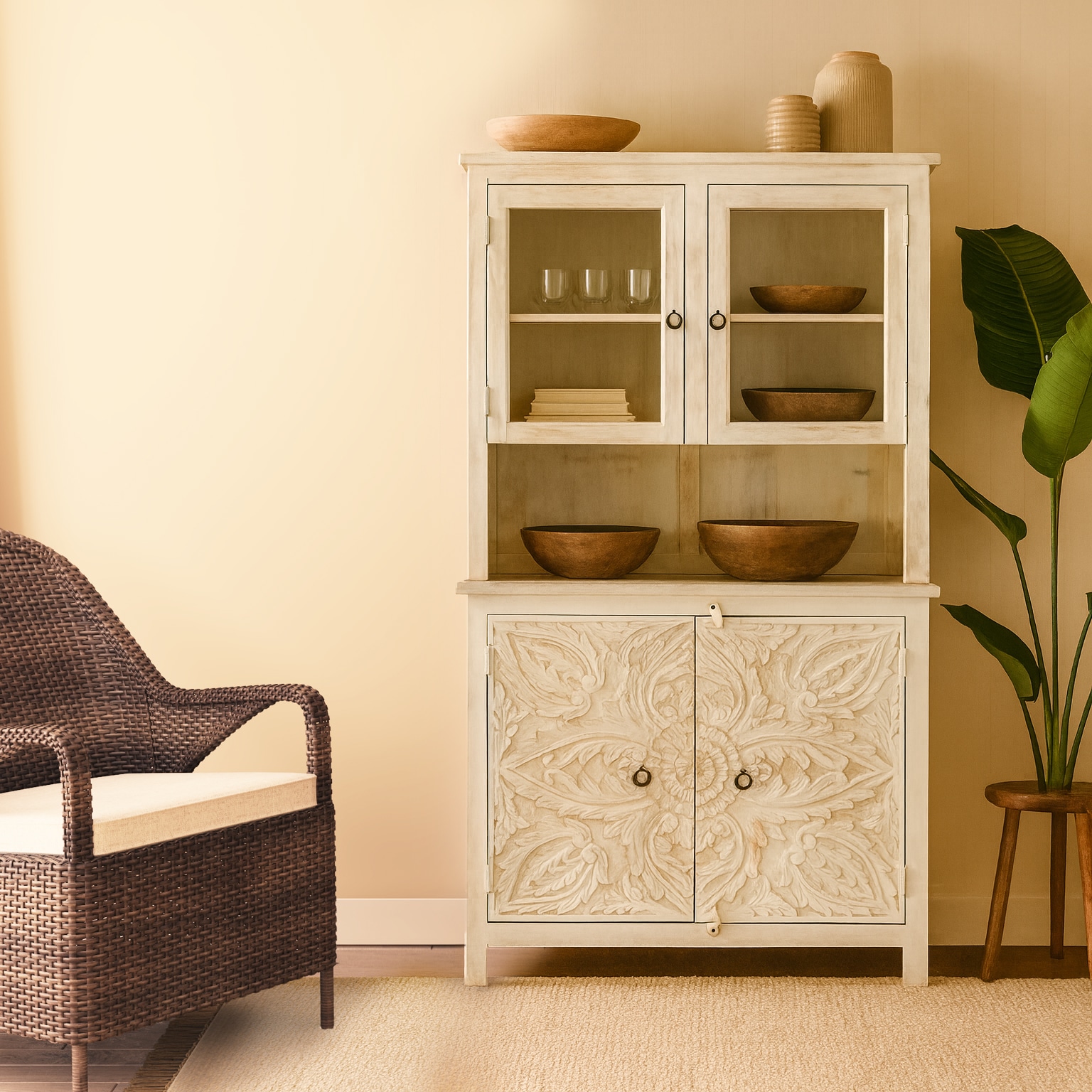 GOODproduct Buffet »Prem« mit dekorative Fräsungen, handgefertigt, Unika-Möbel, Breite 107 cm