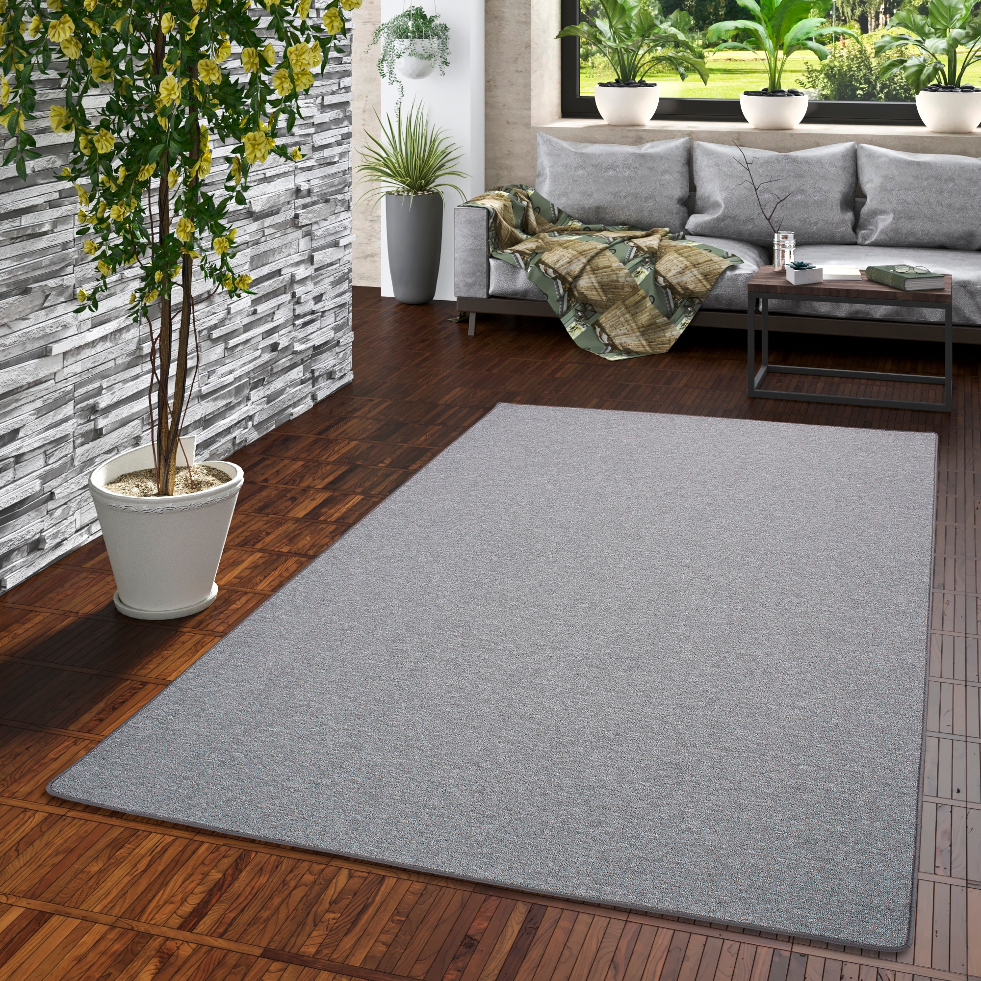GOODproduct Tapis »Fortis, Schlinge, Made in Netherlands« Rectangulaire 5 mm Höhe Uni Farben, gekettelt, auch als Läufer, strapazierfähig, Wohnzimmer