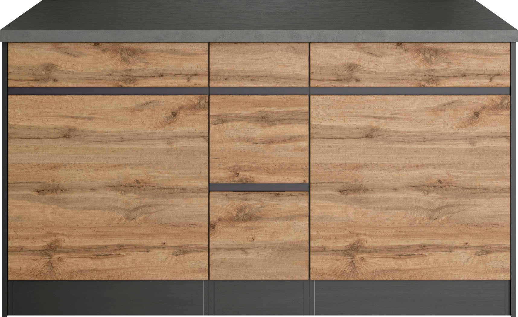 KOCHSTATION Îlot de cuisine »KS-Riesa« largeur 153 cm, profondeur 100 cm, façades MDF