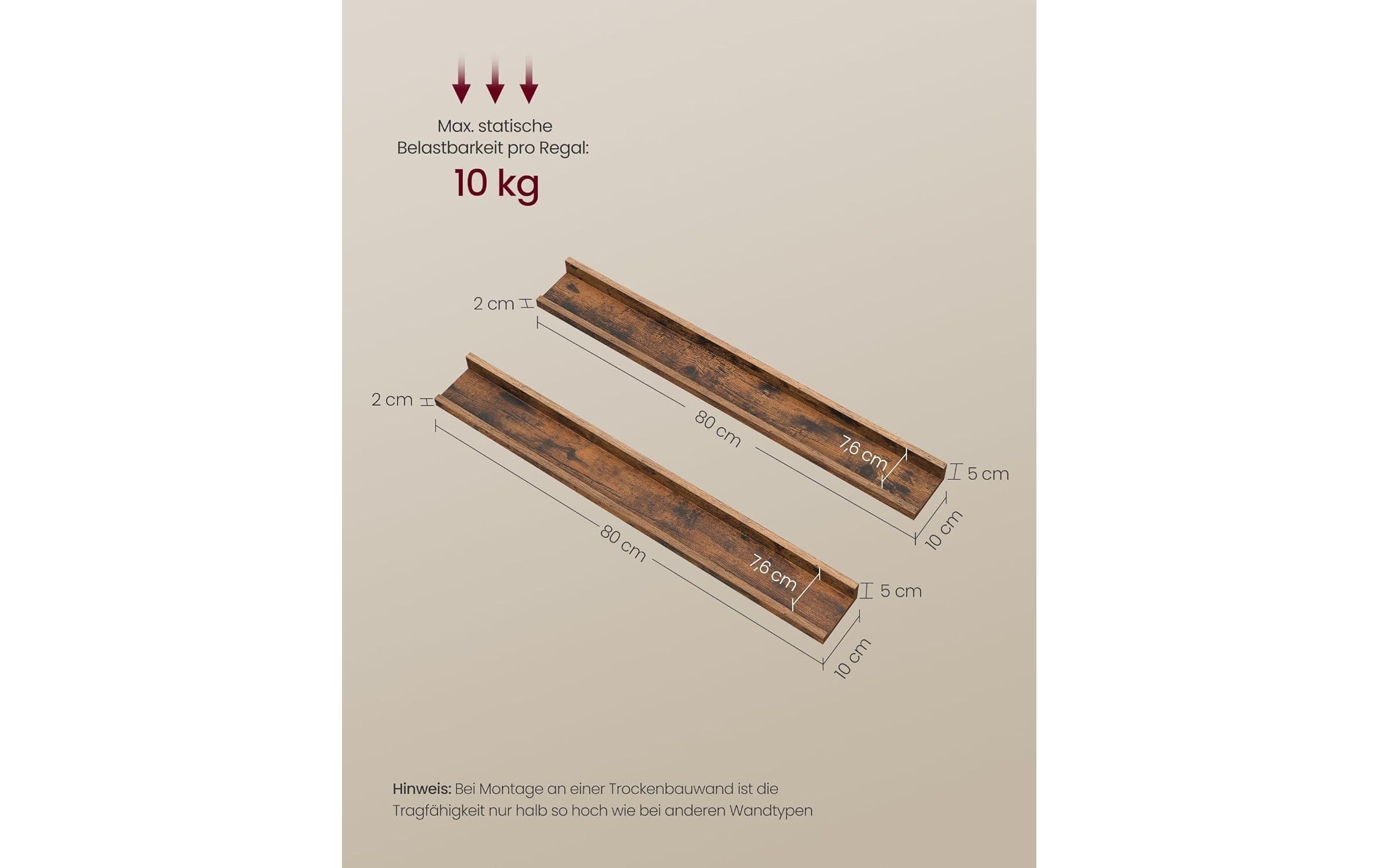   Wandregal »2er-Set« 2 Stk. tlg. Ablagen im Industrial Design