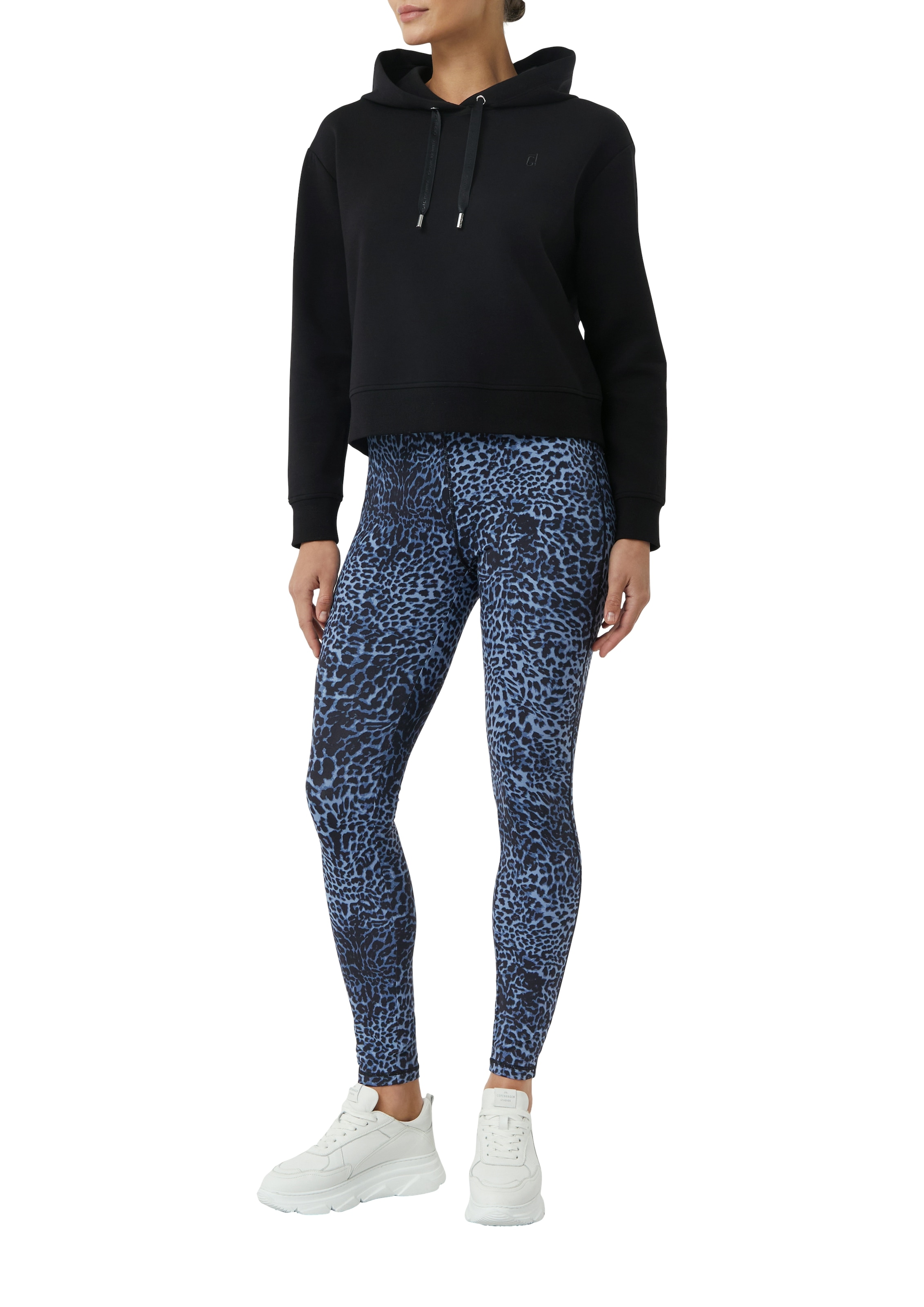 comma casual identity Kapuzensweatshirt , cropped, casual, mit Kapuze, Baumwollmischung
