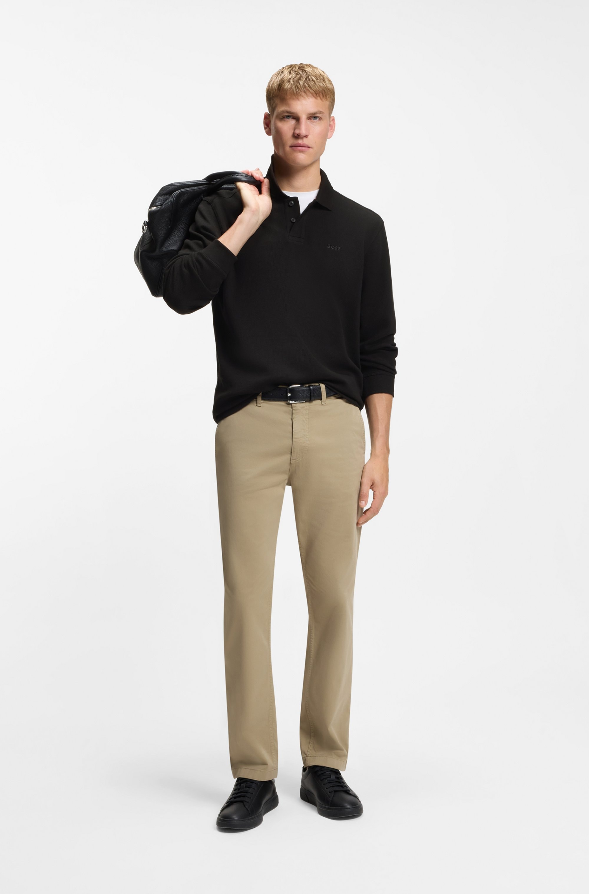 BOSS ORANGE Polo »Petempestolong« mit Knopfleiste