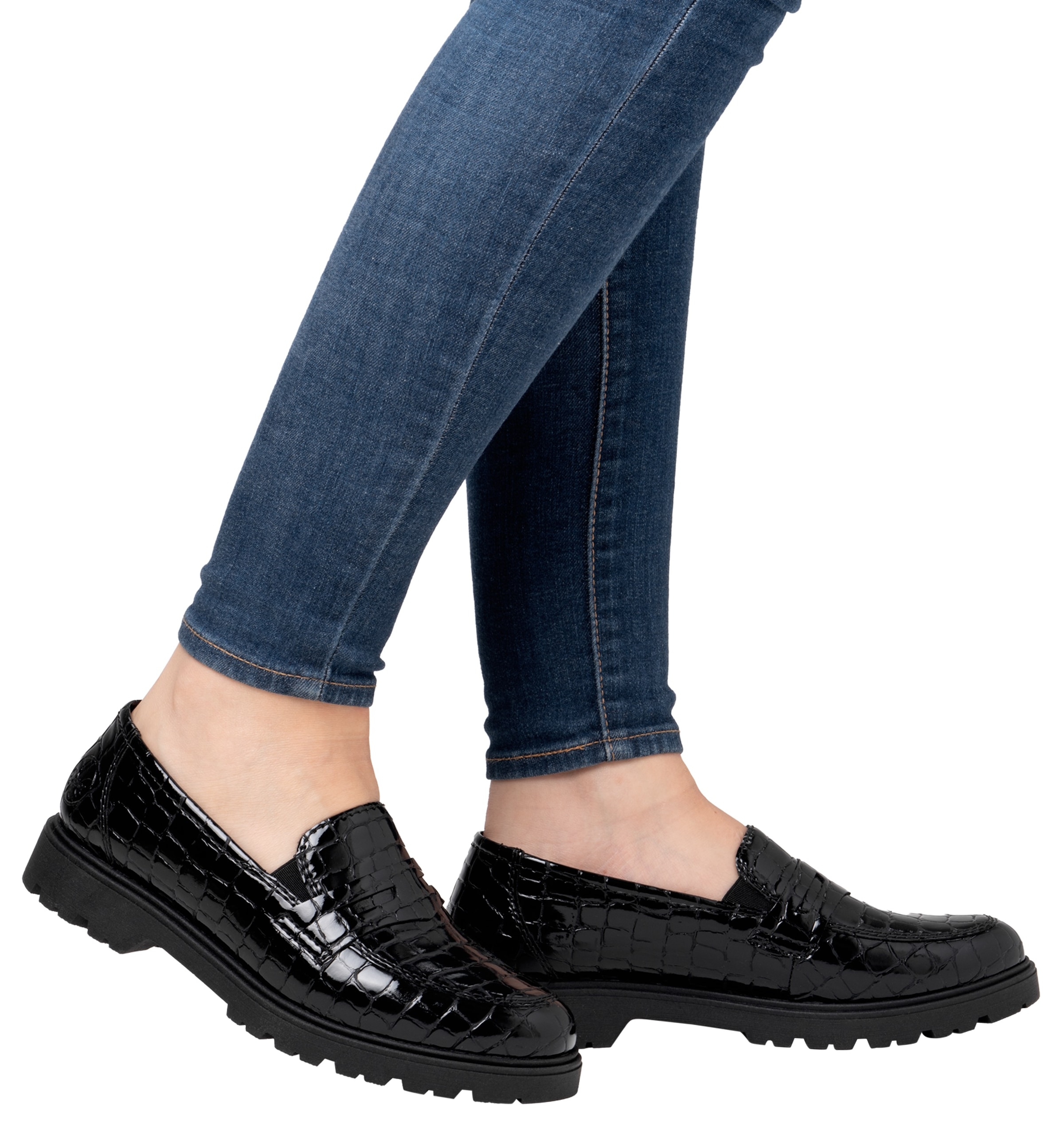 Rieker Loafer  , Slipper, Schlupfschuh, Collegeschuh mit kleinen Gummizügen