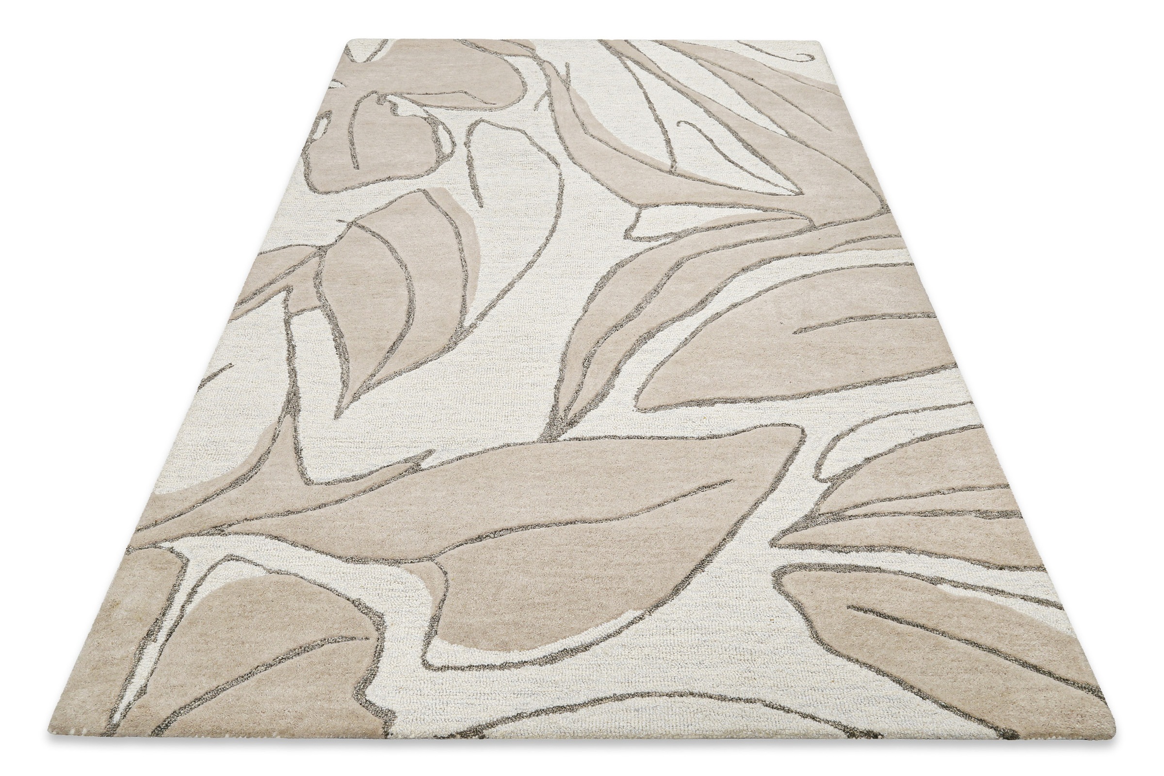 Wecon home Teppich »Tunia« rechteckig 10 mm Höhe handgefertigt, floral, pflegeleicht, Wolle, Wohnzimmer, Schlafzimmer