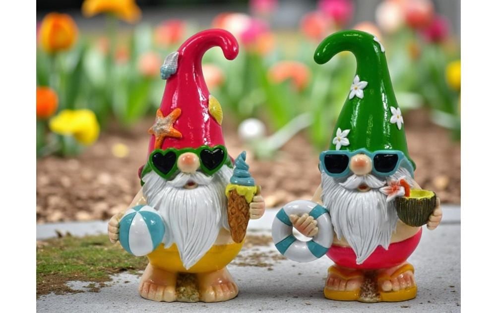   Nain de jardin »Dameco Gartenzwerg Beach 2-er Set, 8 cm x 11 cm x 18 cm«