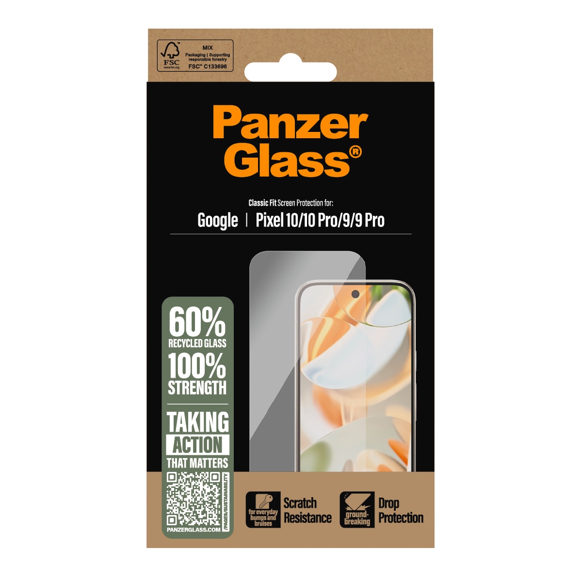 CARE by PanzerGlass Displayschutzglas »Classic Fit Screen Protector« für Google Pixel 9/10;Google Pixel 9/10 Pro Displayschutzfolie, Schutzfolie, Bildschirmschutz, kratz- & stossfest