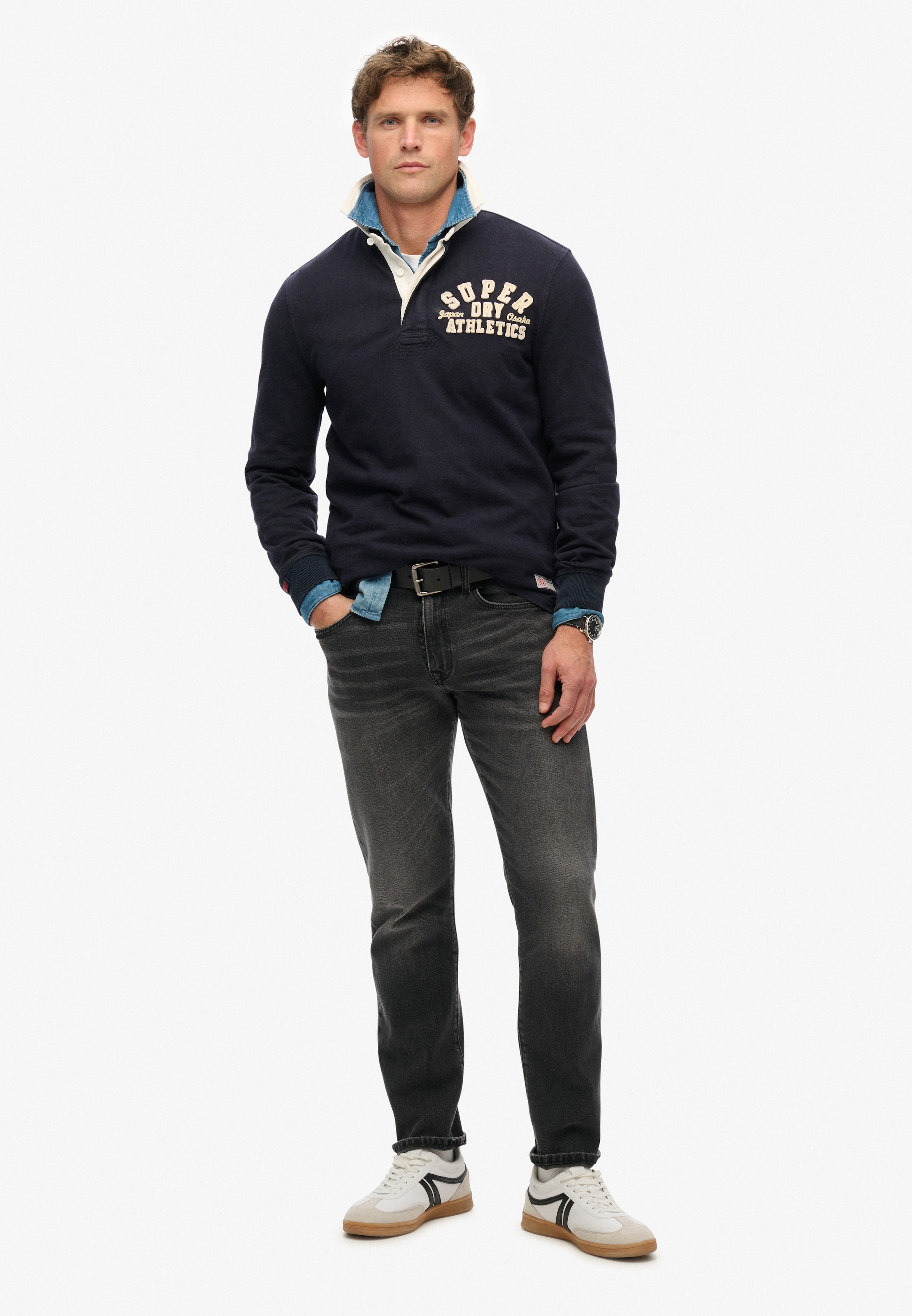 Superdry T-shirt à manches longues »VINTAGE ATHLETIC RUGBY« coton, coupe décontractée