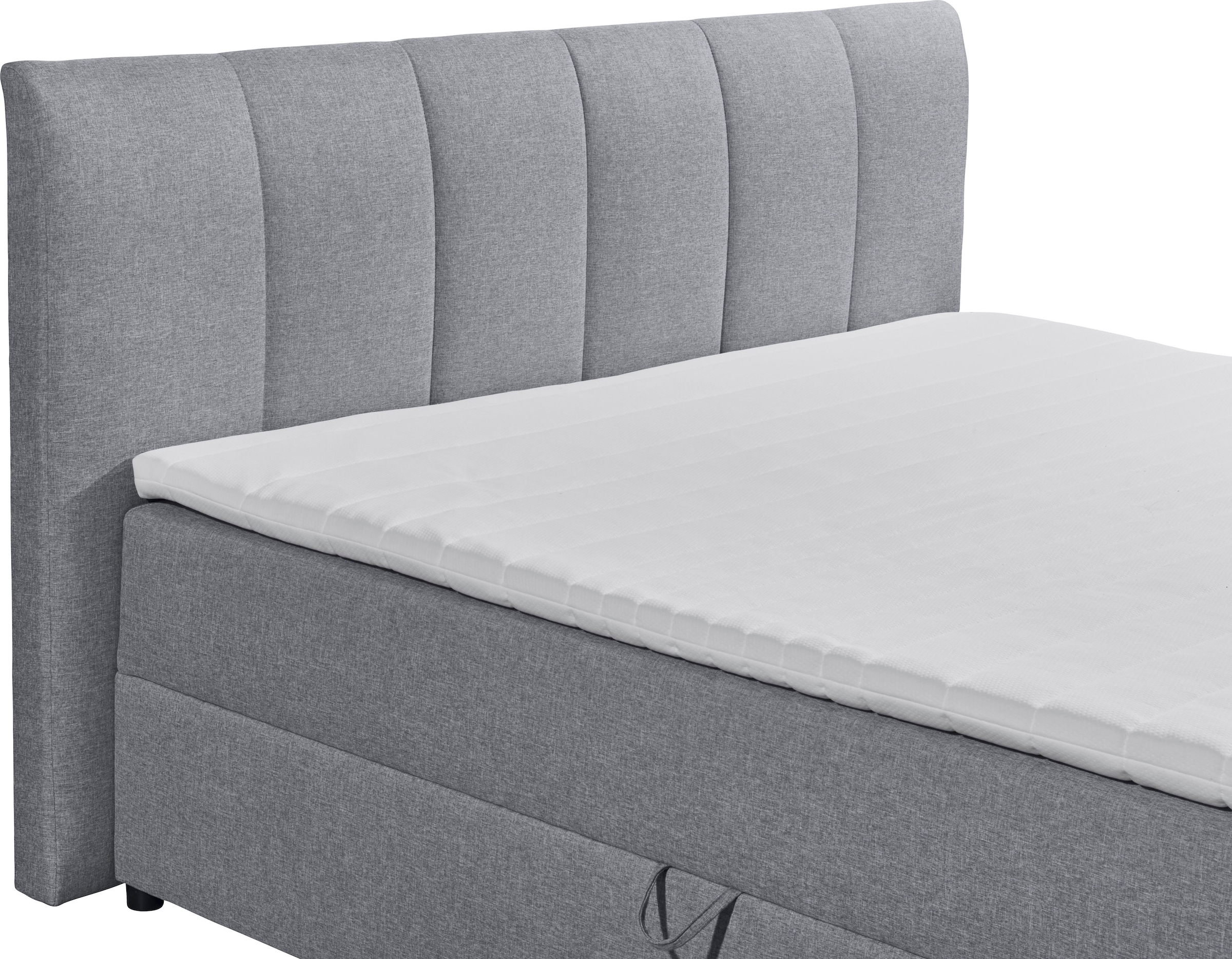 ED EXCITING DESIGN Boxbett »GRANADA, Polsterbett mit Bettkasten und Taschenfederkernmatratze H3« mit Komfortschaum-Topper, Webstoff-Bezug, Liegefläche 180x200cm