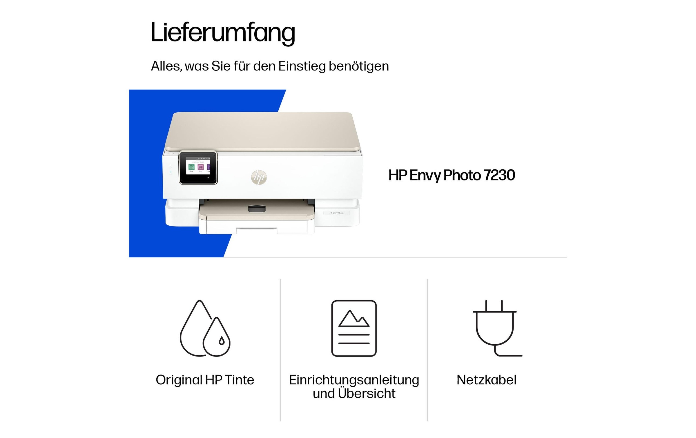 HP Imprimante multifonctions »Envy Photo 7230 (B63JVB)« 6 mois d'essai HP Instant Ink offerts jusqu'au 31.07.2026
