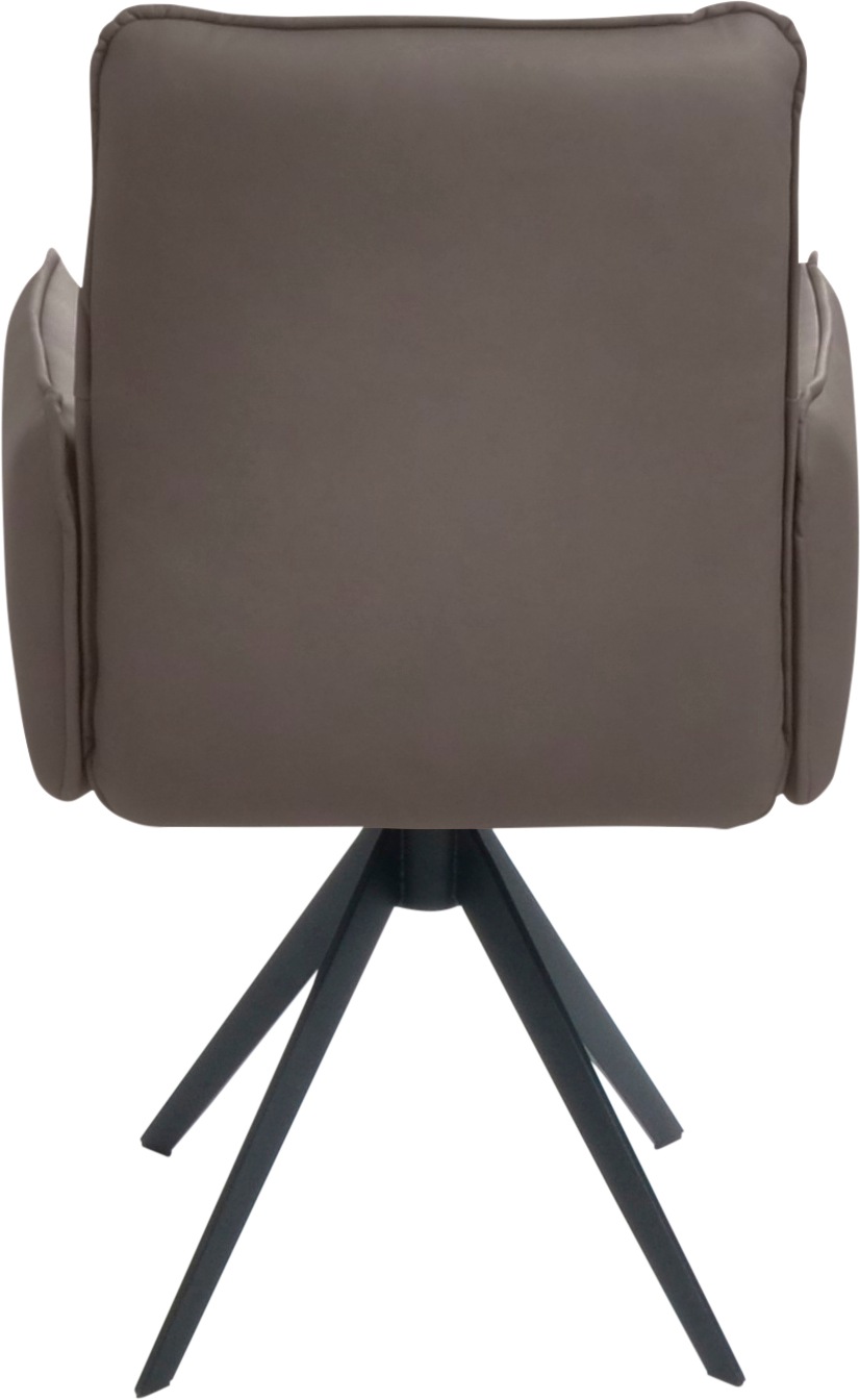 K+W Komfort & Wohnen Chaise de salle à manger »Drehstuhl, Armlehnstuhl, Lederstuhl« () Tourniquet éclair et fonction de retour, passepoil décoratif 12 mm