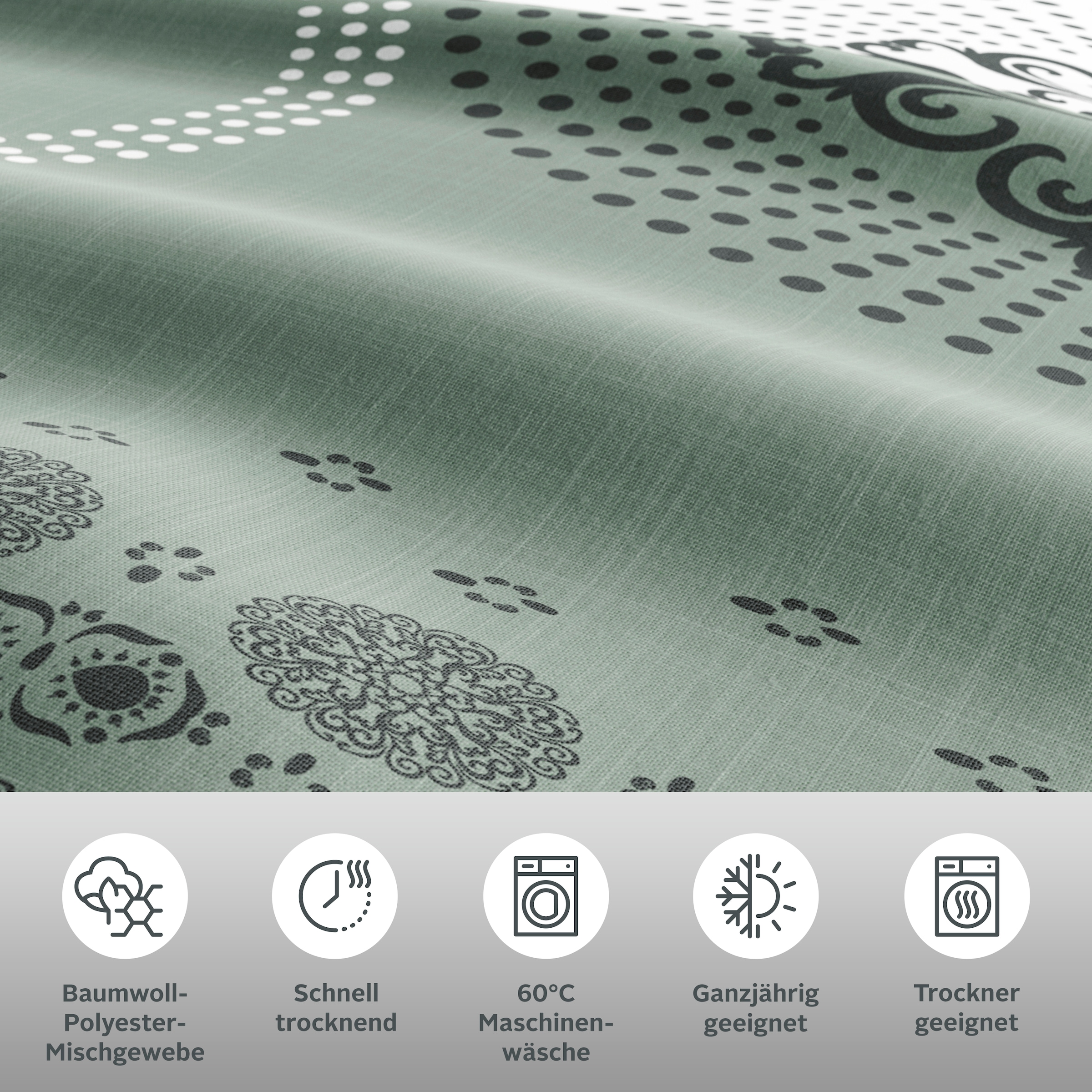 my home Bettwäsche »Tesso in Gr. 135x200, 155x220 oder 200x200 cm« 3 tlg. Bettwäsche mit Ornamenten und in verschiedenen Qualitäten