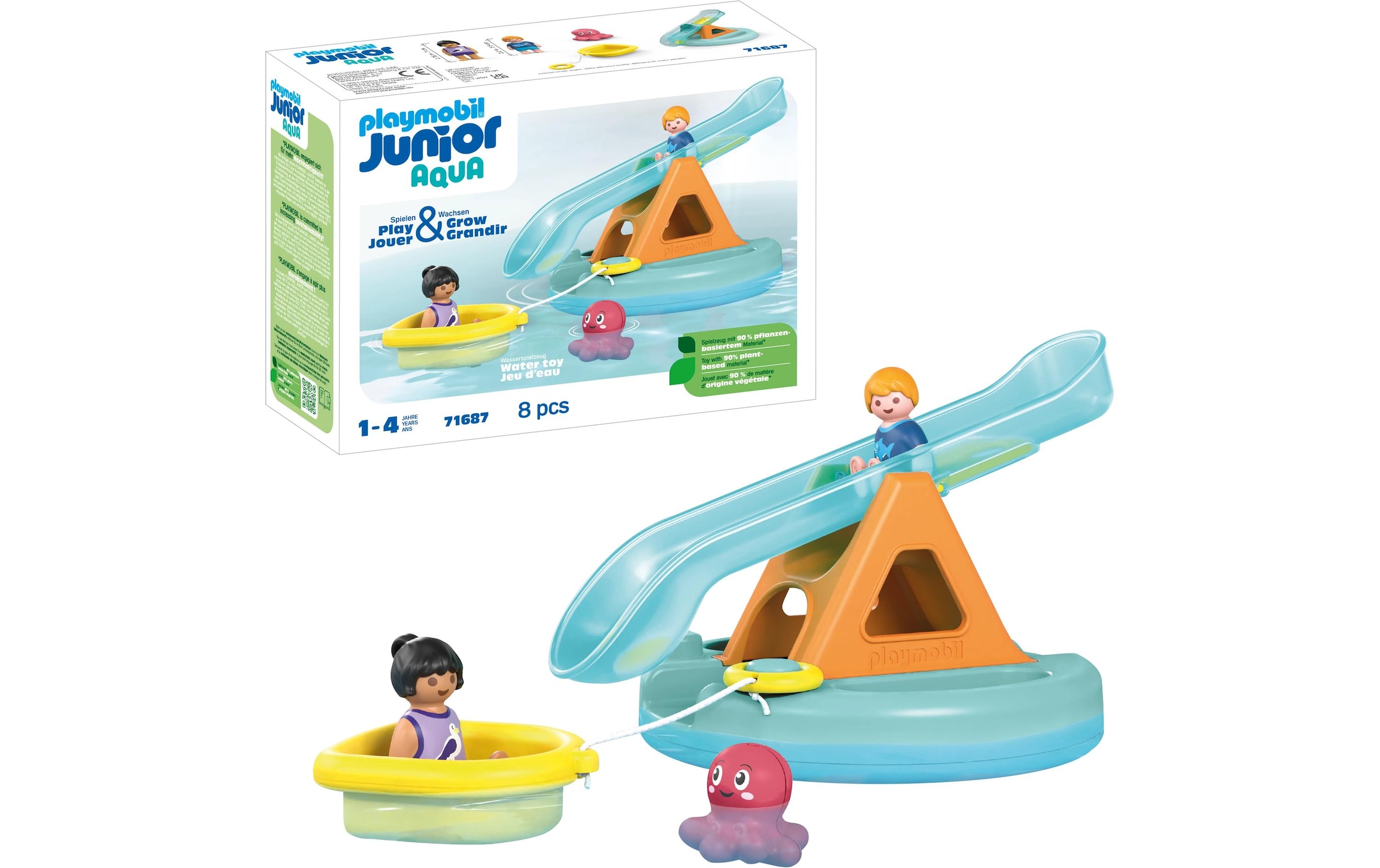 Playmobil® Spielbausteine »Junior AQUA: Badeinsel mit Wasserrutsche 71687«
