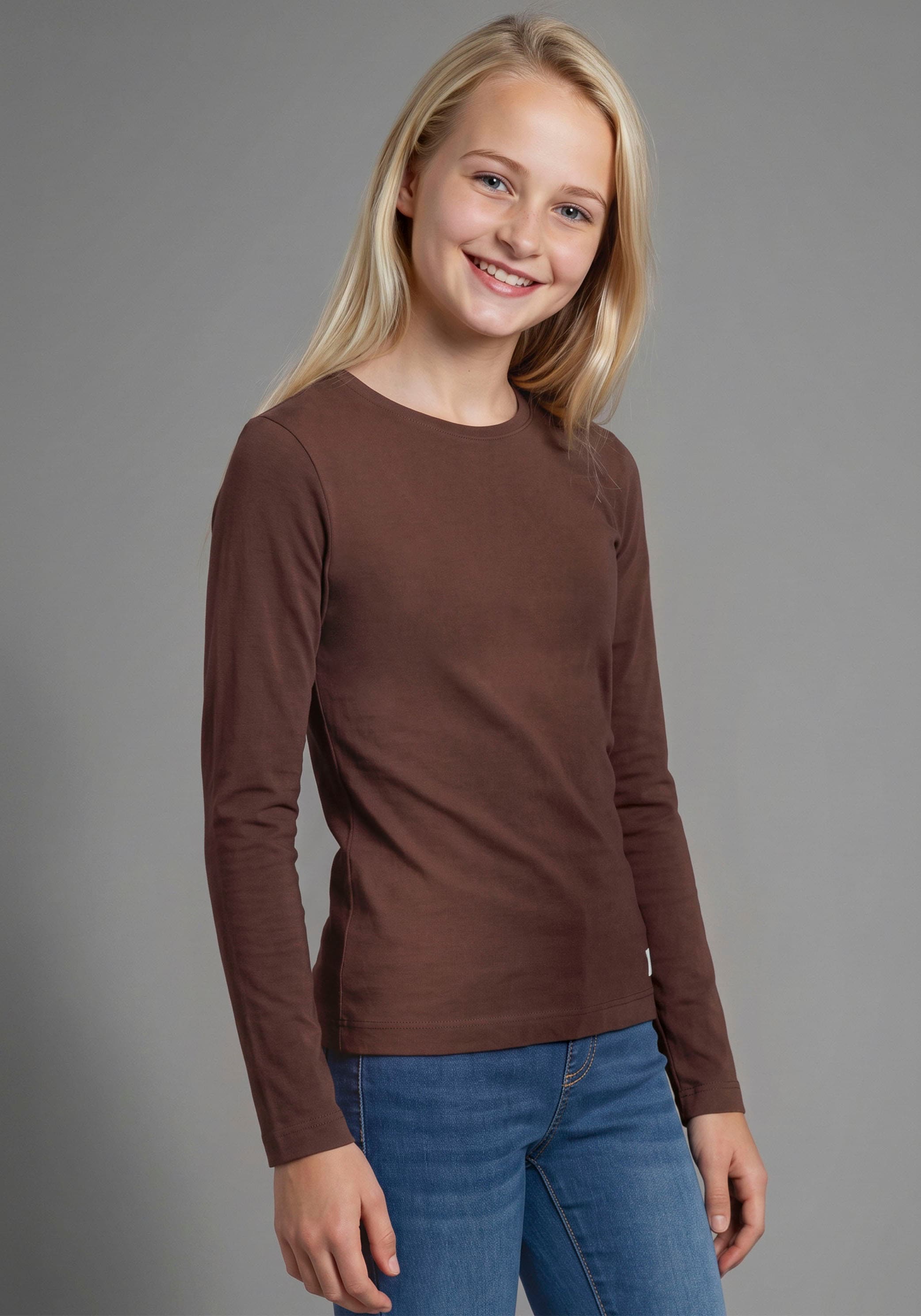 H.I.S T-shirt à manches longues »3er Pack H.I.S Shirts in modischen Farben, Must-Have Basic« Paquet, 3,  3 T-shirts basiques à manches longues en lot, longueur aux hanches, coupe basique