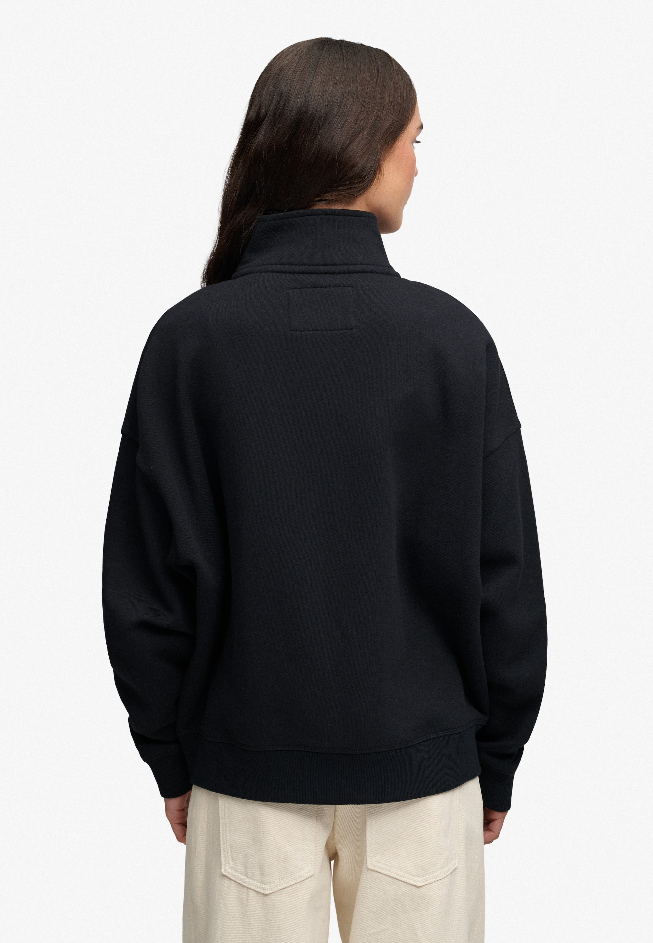 Superdry Veste sweat »SIGNATURE EMB OVERSIZED TRACK« coupe oversize, avec fermeture éclair, encolure haute fermée