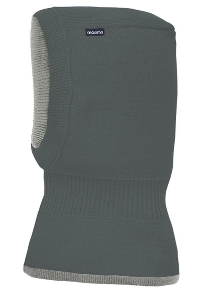 MAXIMO Wendemütze reine Merinowolle, reversible, doppelt gestrickt, Ausgenähtes Halsteil
