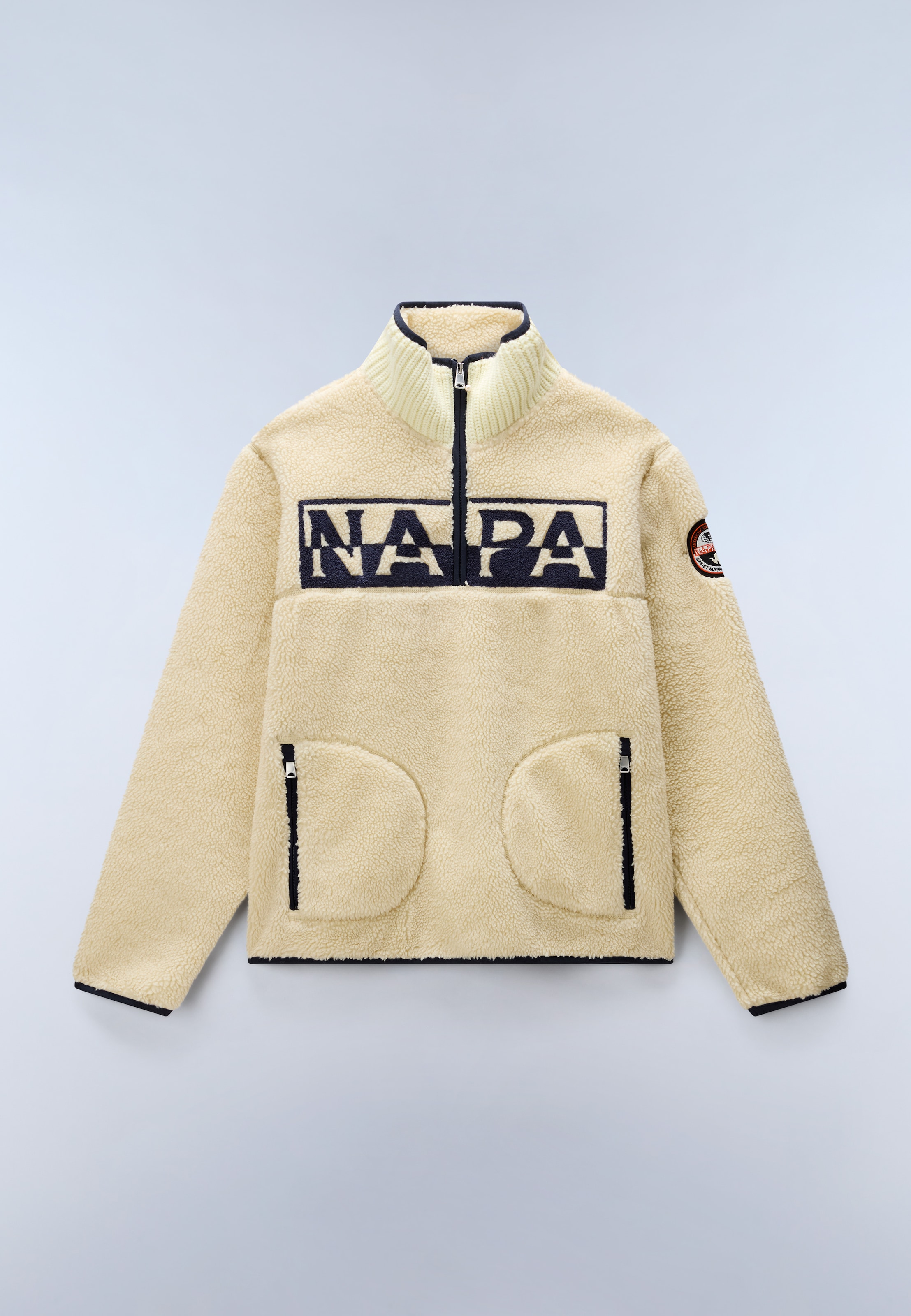 Napapijri Fleeceshirt »T-ARCHIVE FLEECE HZ PUTTY N5E« aus Polyester, mit weichem Griff, auch in grossen Grössen