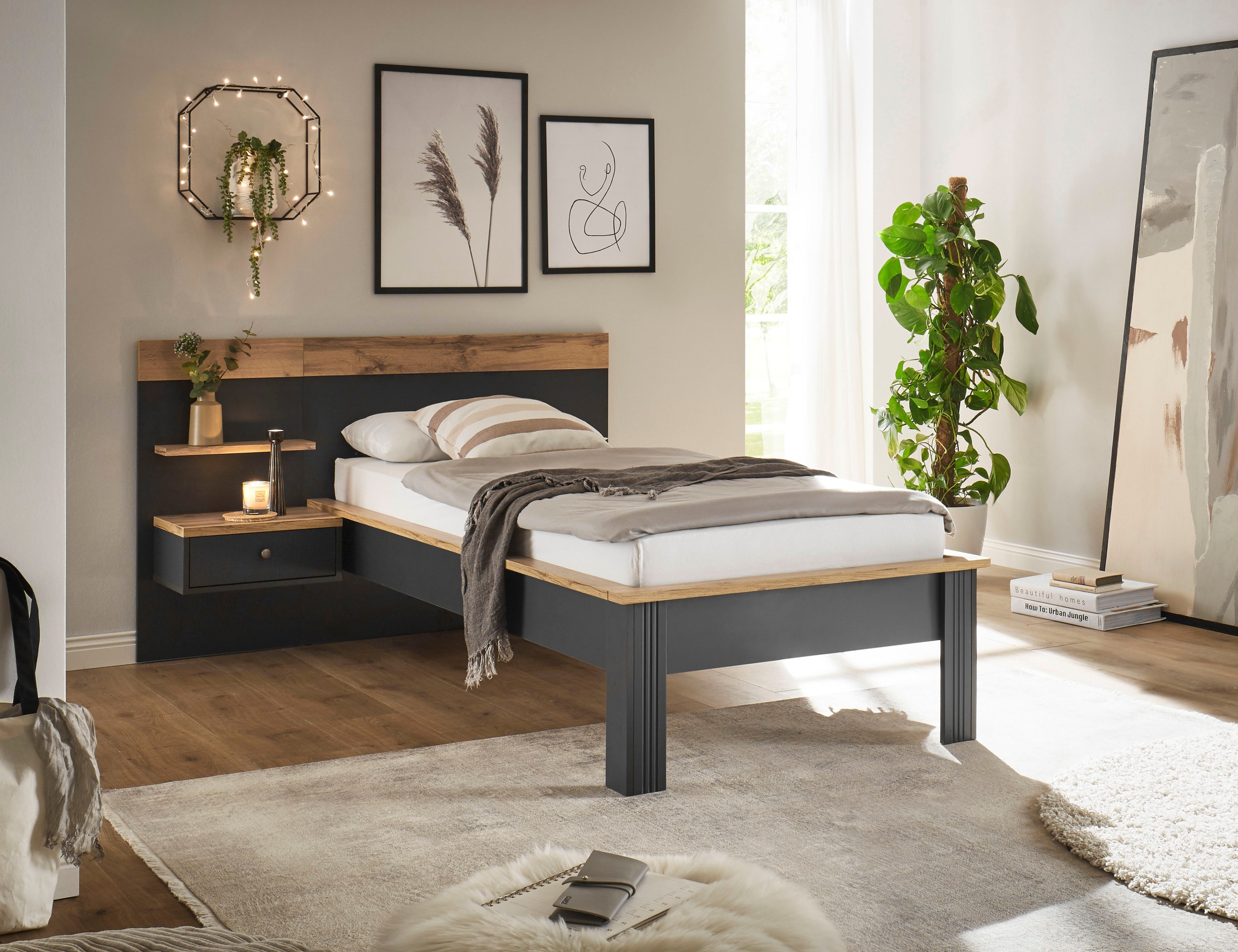 GOODproduct Schlafzimmer-Set »Westminster« Bett Breite Liegefläche 90 oder 140cm und 1 Wandpaneel