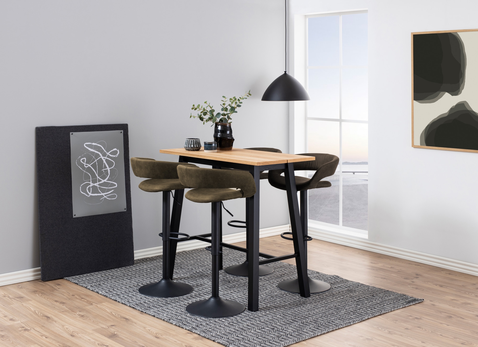ACTONA GROUP Tabouret de bar »Grace« (set, 2 pcs) en microfibre, hauteur réglable, accoudoir