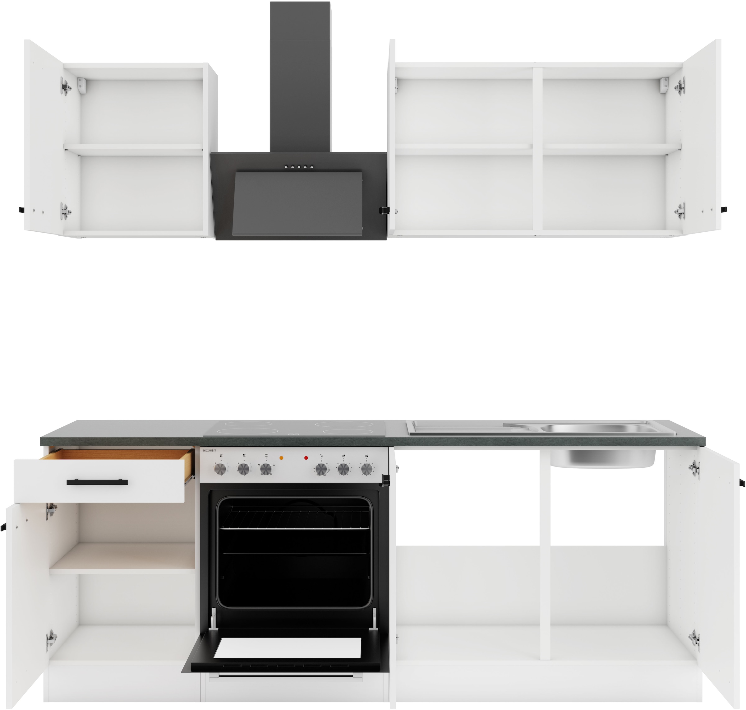 OPTIFIT Kitchenette »Palma« Breite 210 cm, wahlweise mit E-Geräten, seitenverkehrt stellbar