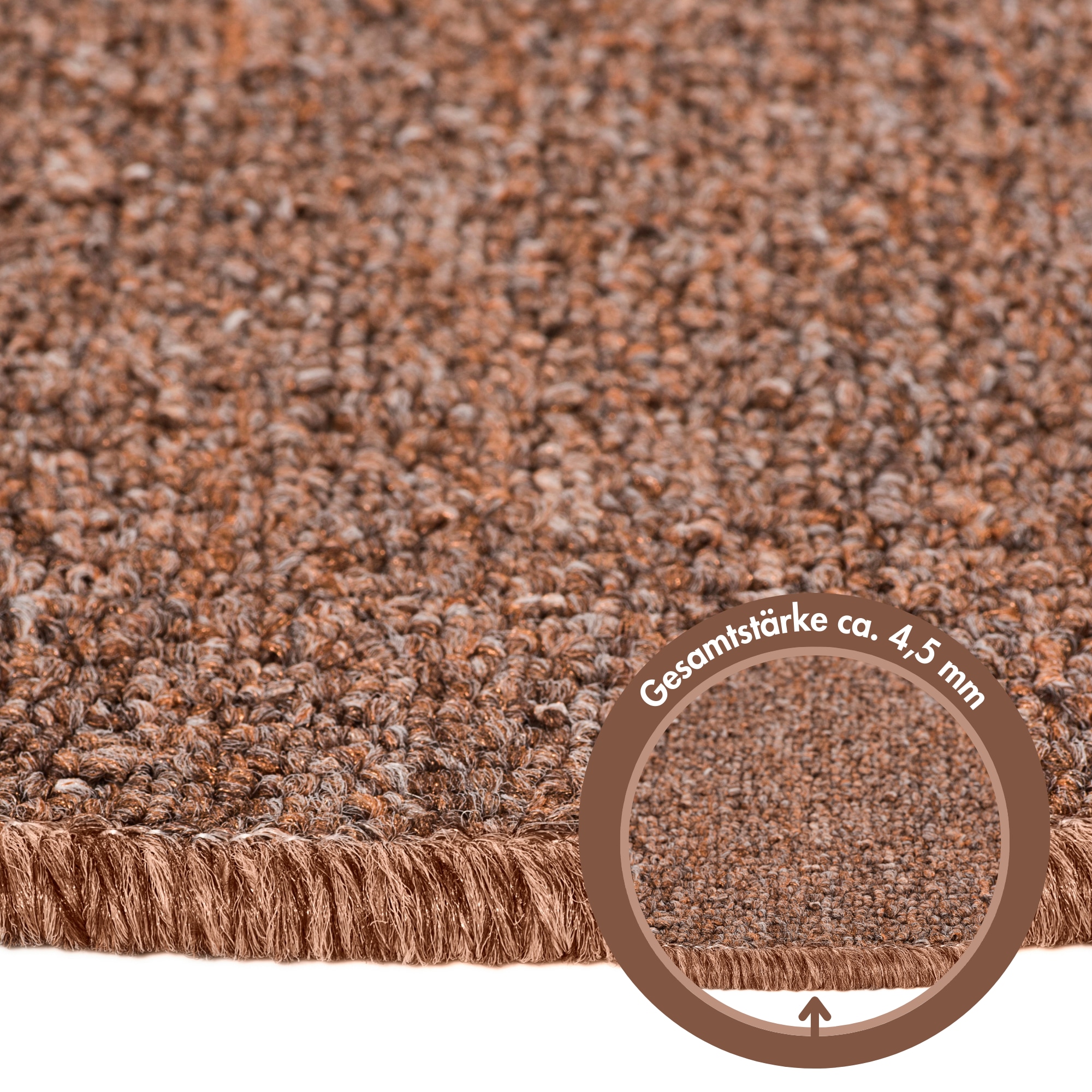 Andiamo Stufenmatte »Bob, Made in Poland« halbrund 4,5 mm Höhe melierte Schlinge, selbstklebend, Set mit 2 Stück oder 15 Stück