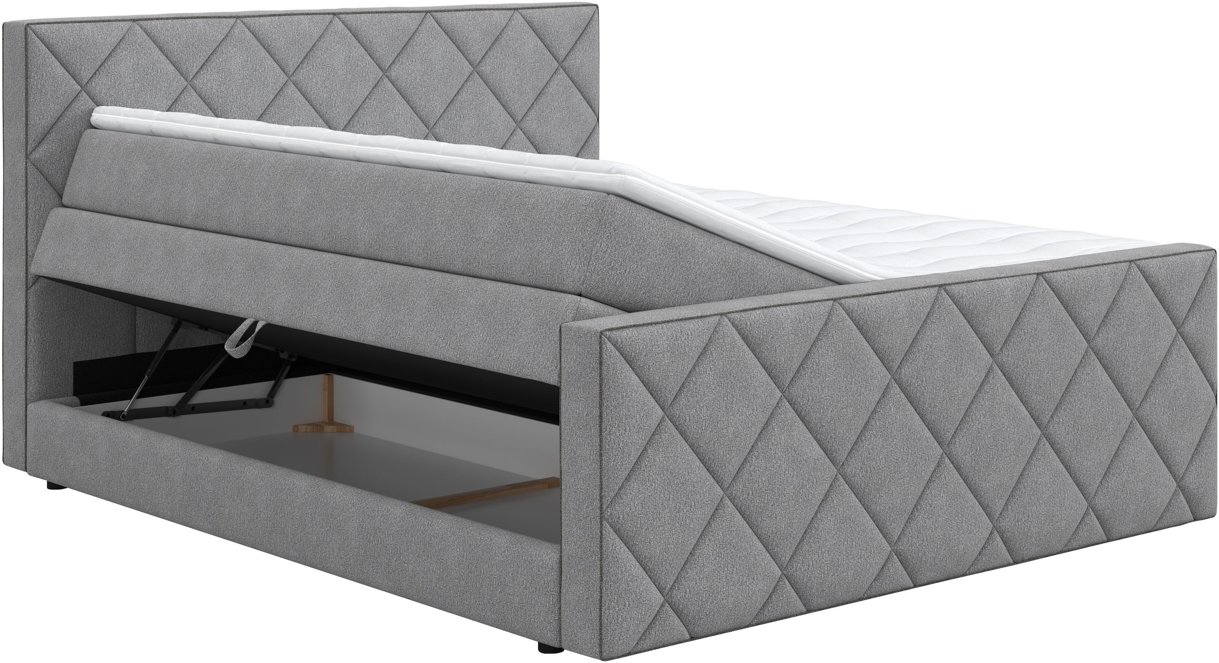 COTTA Lit boxspring »Tower inkl. Bettkasten, mit Keder in abgesetzter Farbe« disponible en différentes largeurs, duretés et couleurs