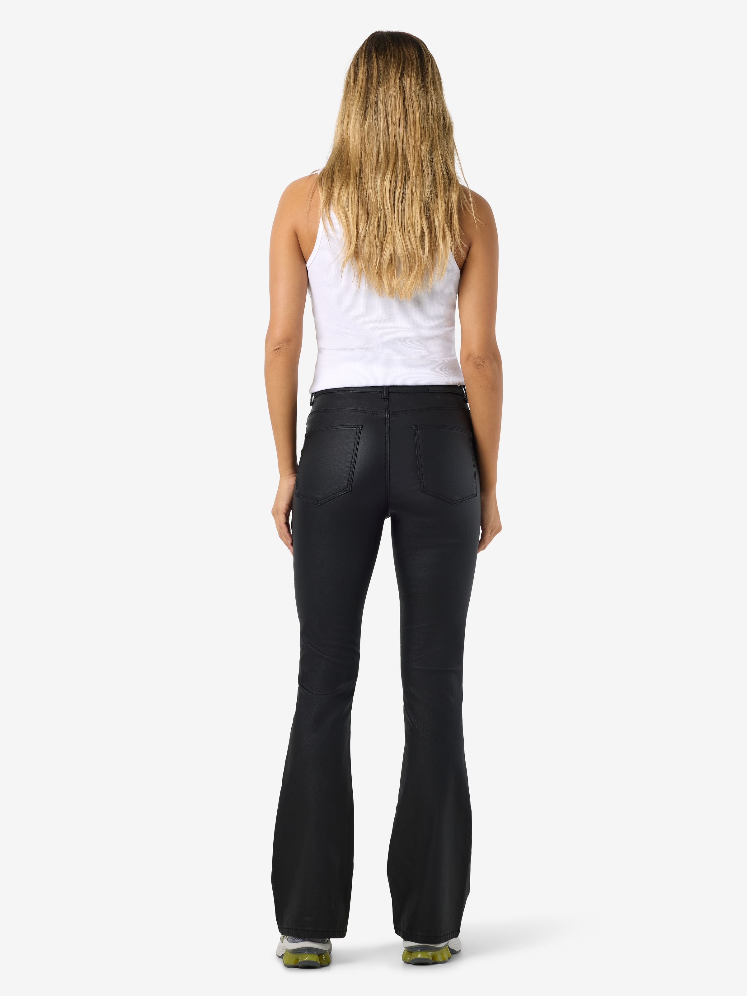 Noisy may Pantalon imitation cuir »NMSALLIE HW FLARE COATED PANTS NOOS«