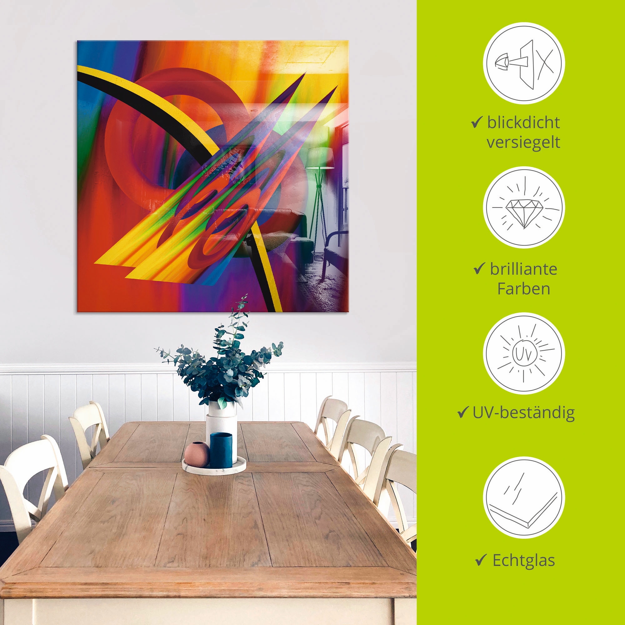 Artland Tableau en verre »Modern Bunt« 1 cuis tlg. in verschiedenen Grössen