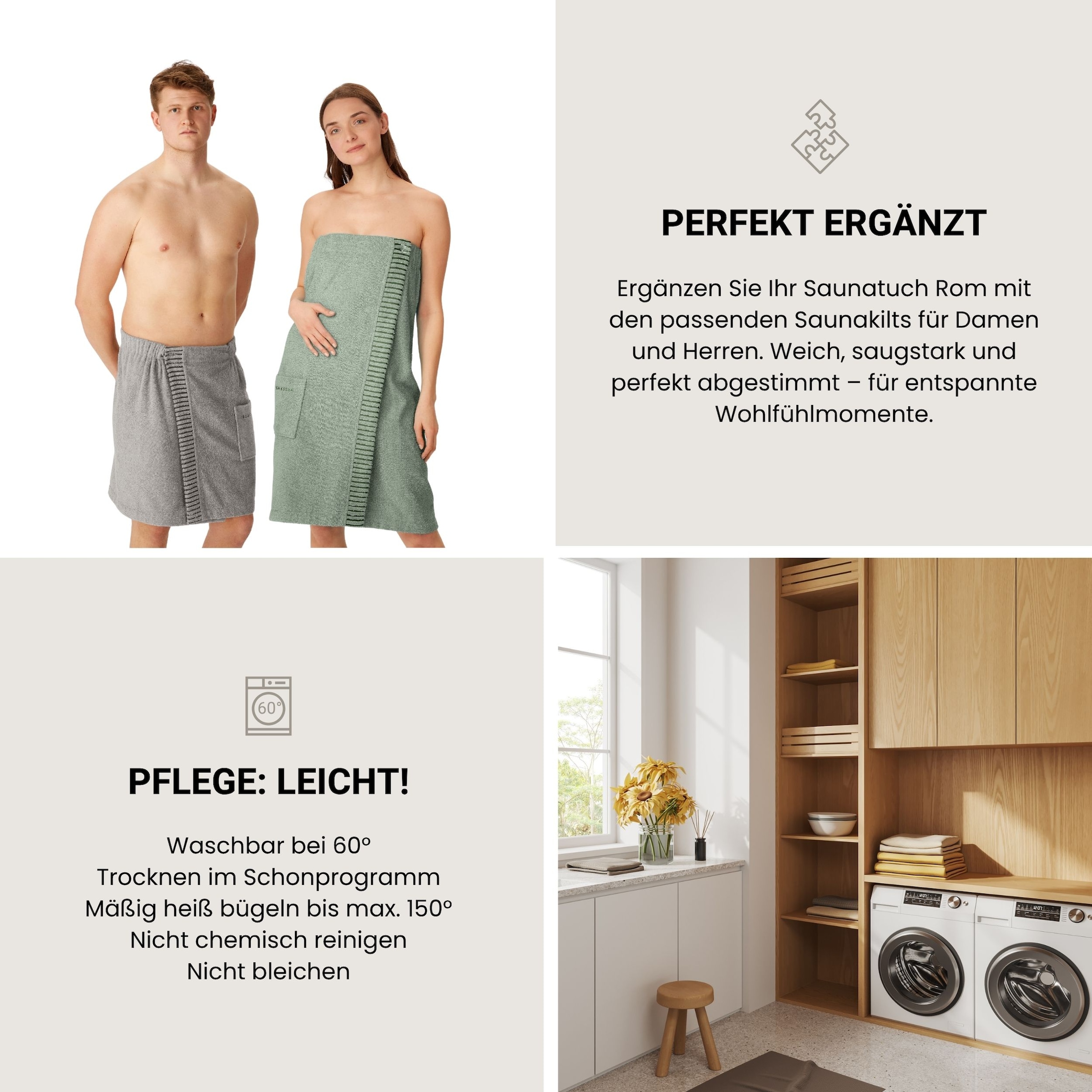 Schiesser Serviette de sauna »Rom aus garngefärbtem, kuschelweichem Baumwollfrottier« Made in Green