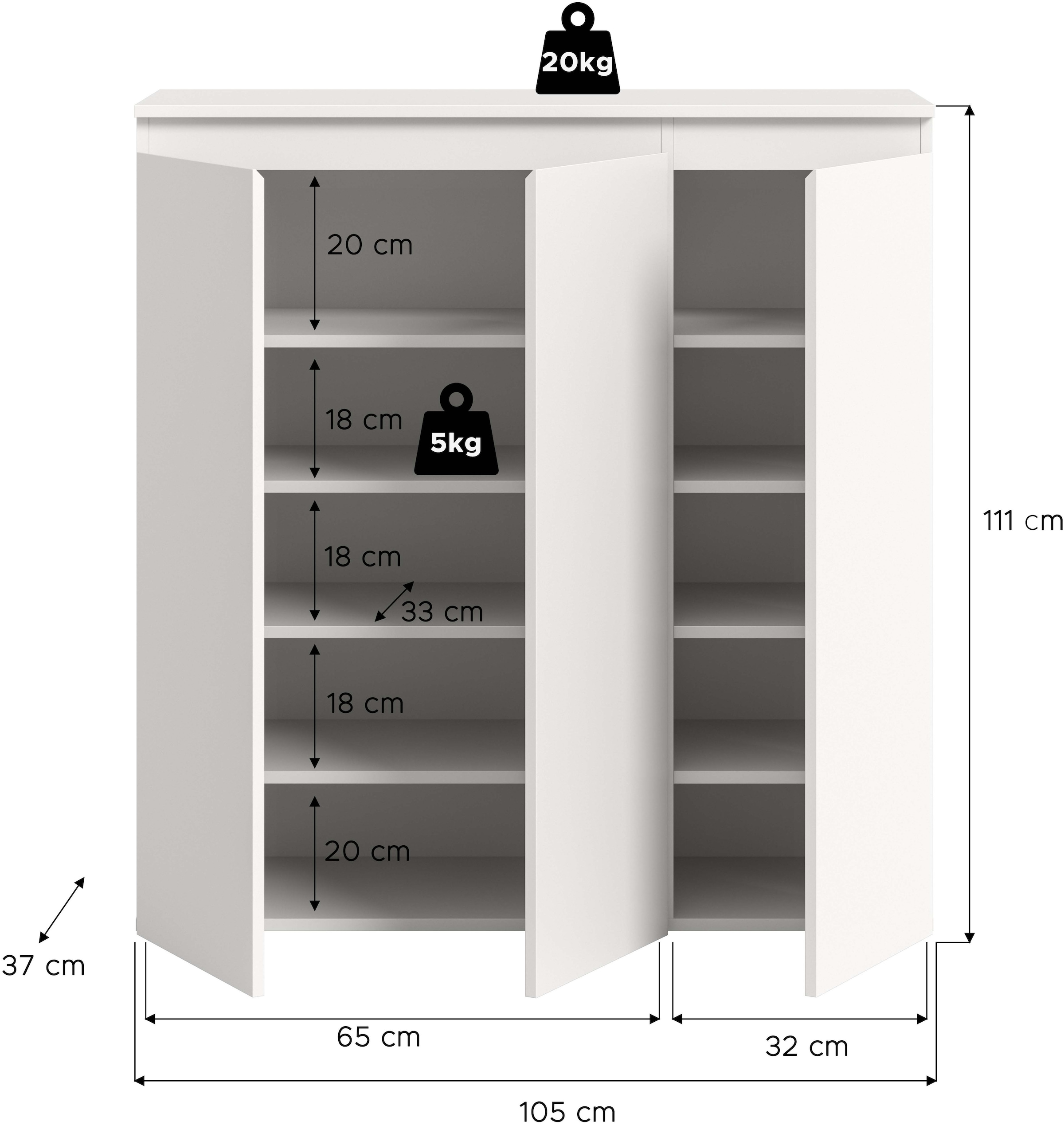 Home affaire Armoire multi-usages »CIPELA, 105x111 cm, viel Stauraum, variable Einlegeböden, universal« in vielen verschiedenen Trendfarben verfügbar, 1 cuis tlg. Schuhschrank, Kleiderschrank, Universalschrank, Aktenschrank, Schrank
