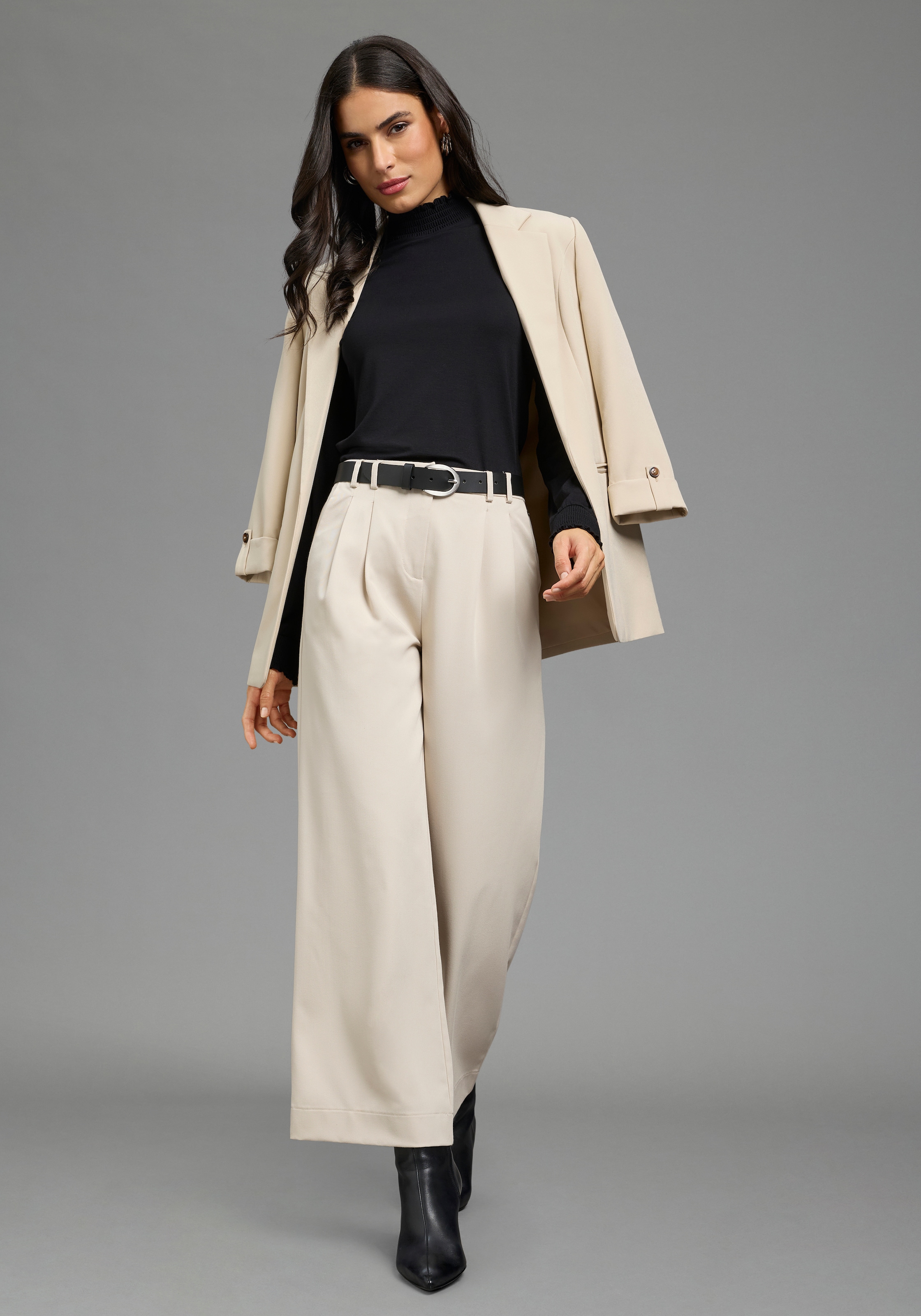 Laura Scott Ceinture en cuir pour dames avec boucle argent mat - NEW - jusqu'à taille 135
