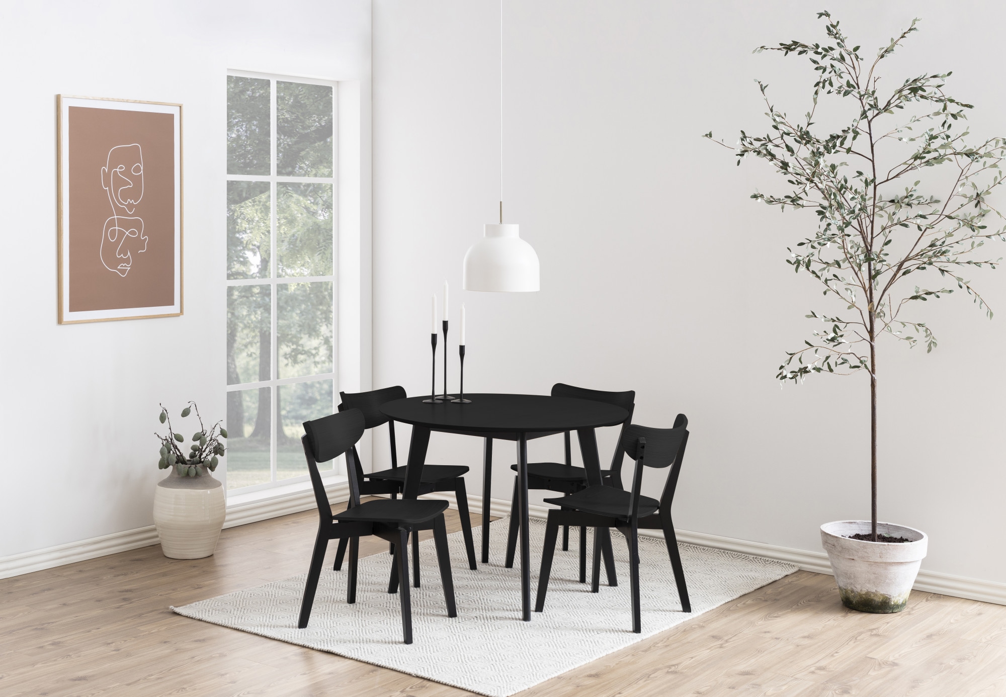 ACTONA GROUP Table de salle à manger »Roxby rund Ø105 – kompakt, robust & pflegeleicht, zeitloses Design« Table de cuisine, OTTOs Choice, 1 cuis tlg. table à manger ronde Roxby, avec placage chêne Ø 105 cm