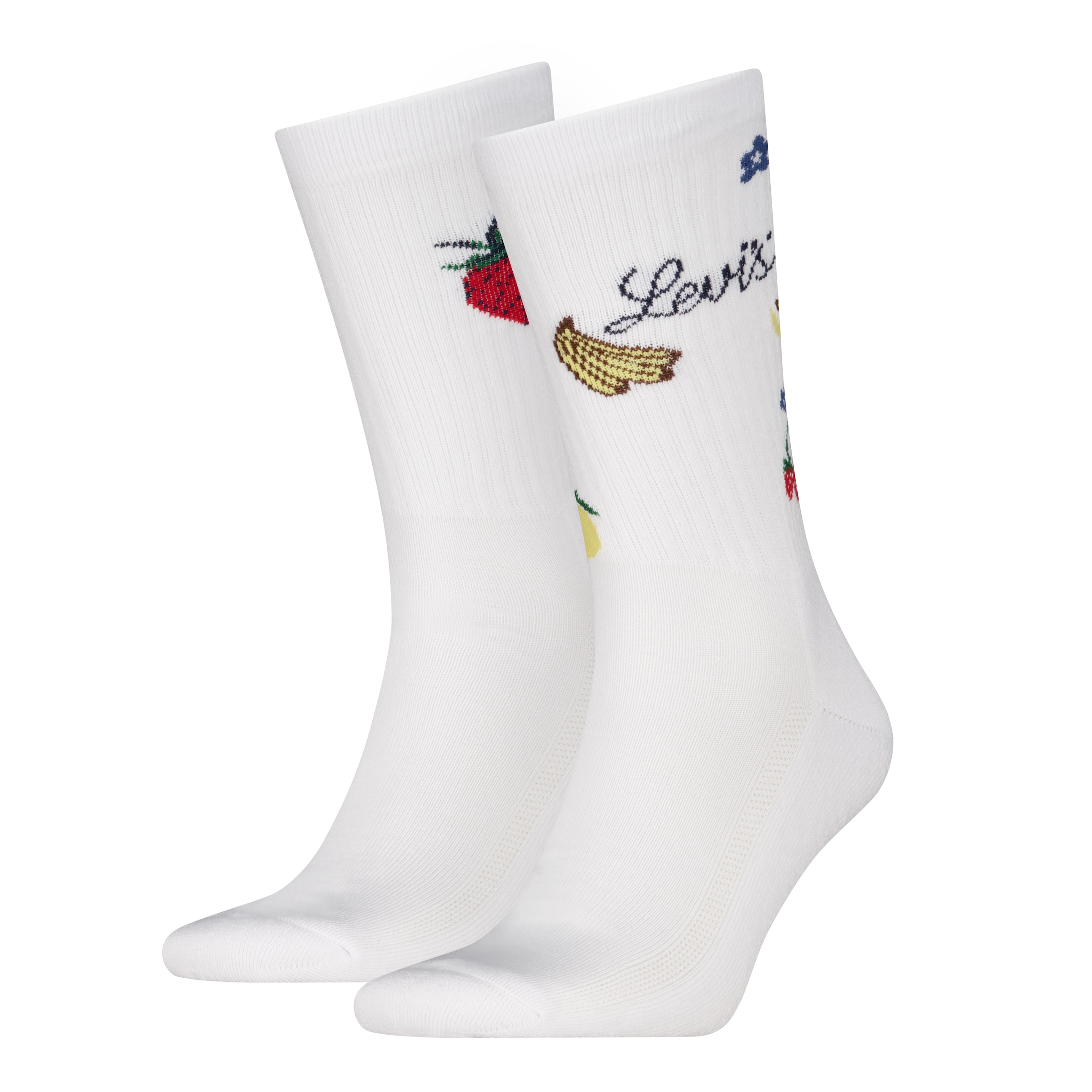 Levi's® Chaussettes »LEVIS REG CUT FRUIT AOP« 2 Paar,  Cotton-Mix, Fruit-Design, elastisch, weiche, bequeme Sohle