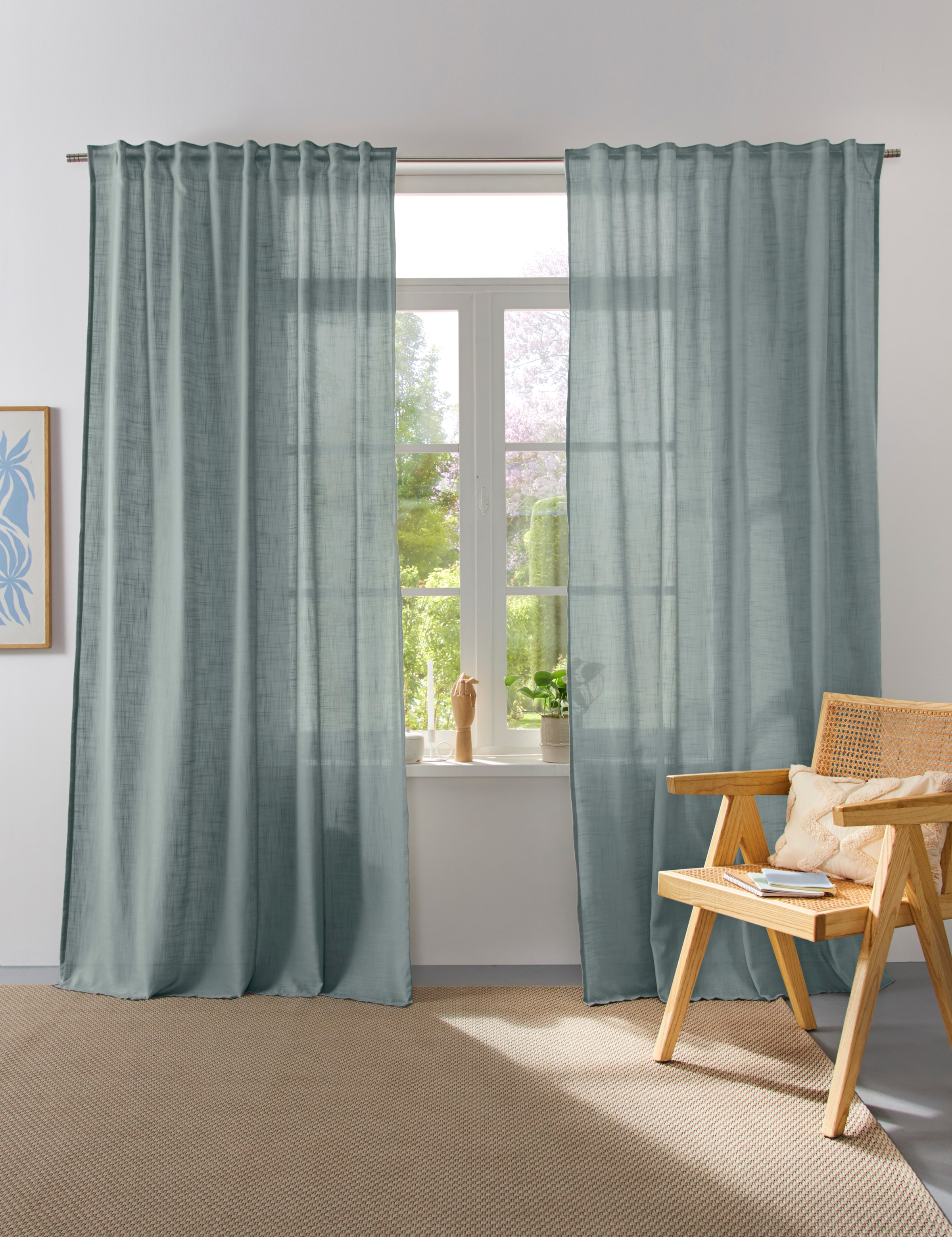 Home affaire Rideau »Linsdorf« Bande multifonctionnelle 1 cuis tlg. Leinenstruktur, halbtransparent