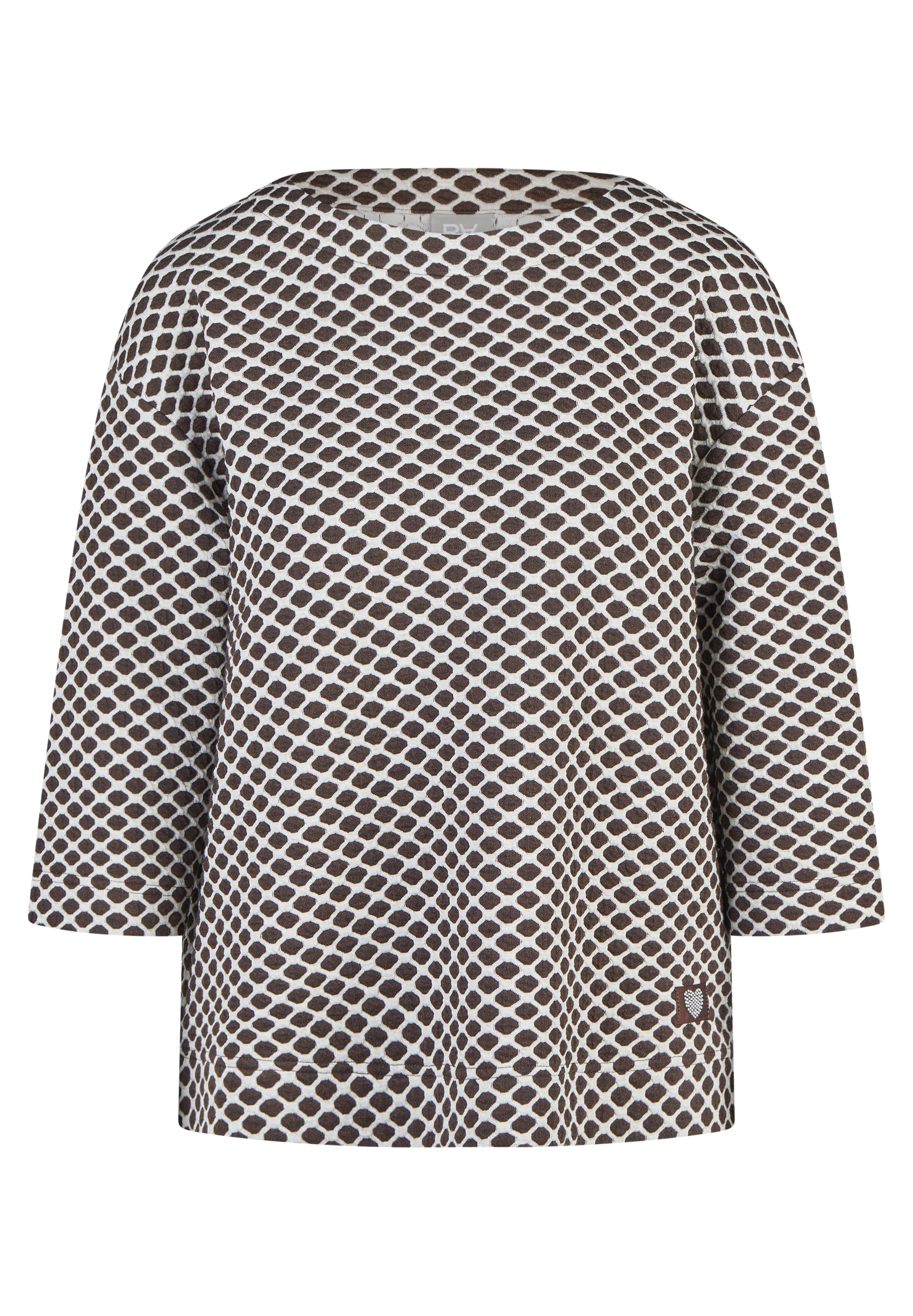 Rabe T-shirt à manches 3/4 avec motif intégral et viscose/stretch