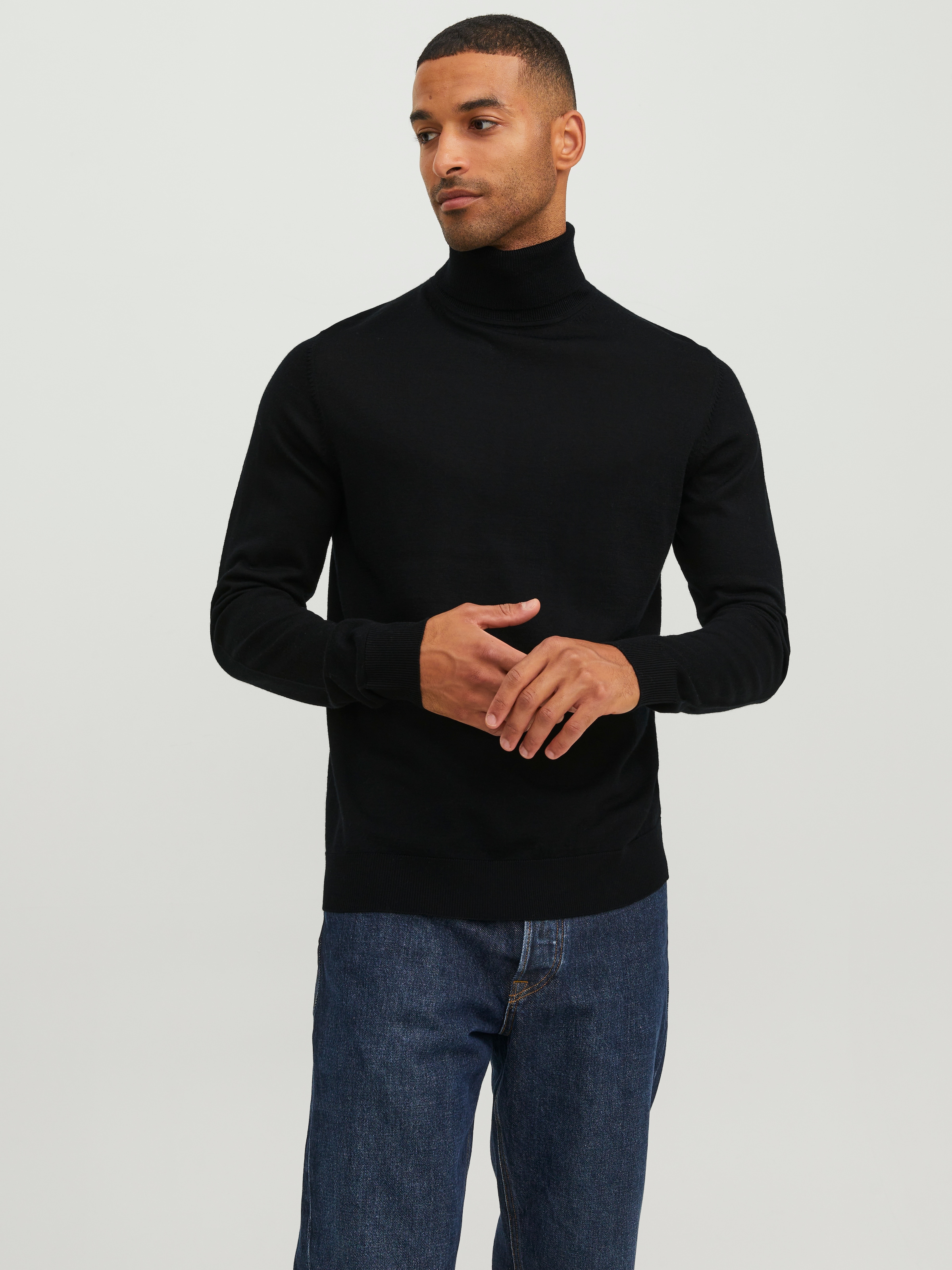 Jack & Jones Pull à col roulé »JPRBLAMERINO KNIT ROLL NECK« Laine, coupe régulière