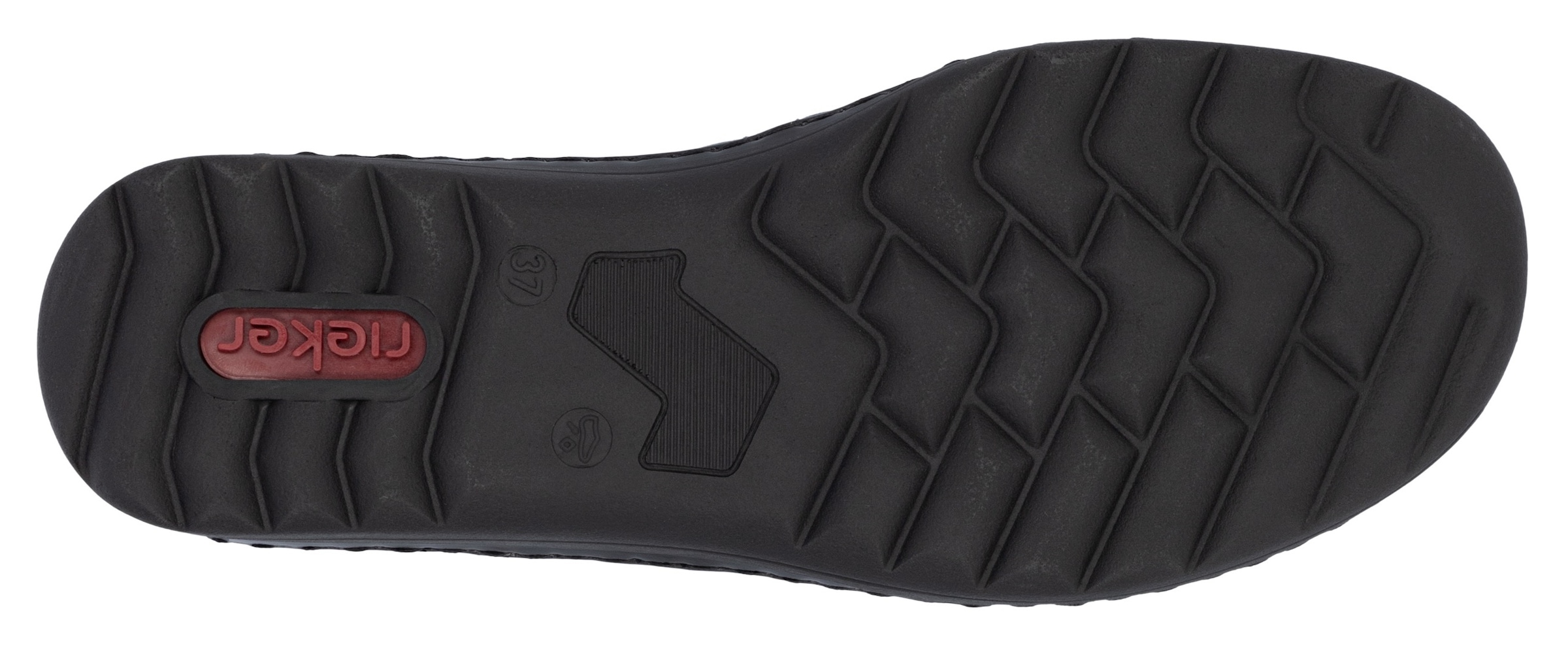 Rieker Slipper  , Schlupfschuh, Halbschuh, Slip on mit Stretcheinsatz und Ziersteppung